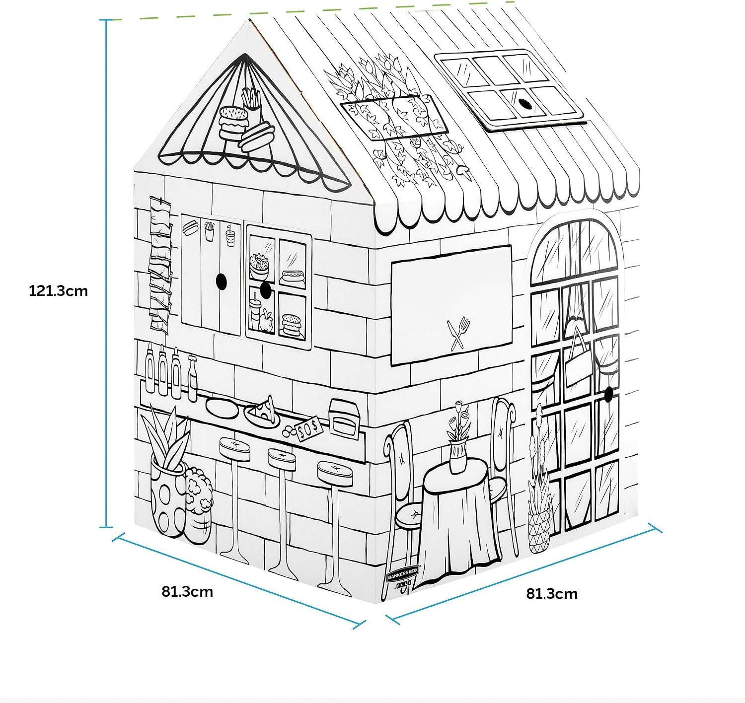 Thumbnail 1 de BANKERS BOX Casetta Dolcetti in cartone per bambini – Casa giocattolo XL (81.3 x 81.3 x 121.3 cm)