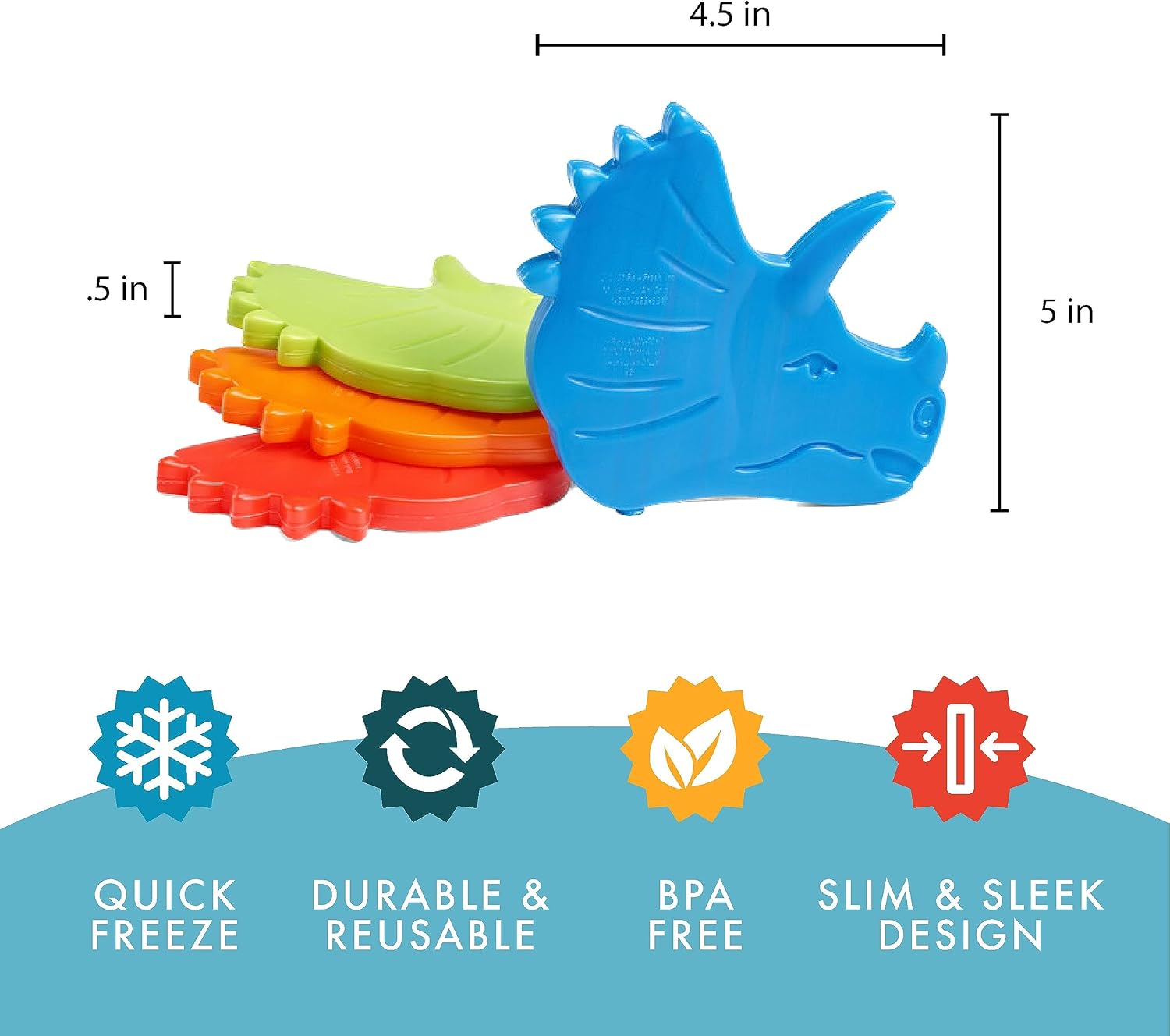 Detalle de Cool Coolers Lunch Box Ice Packs, Dinosaur