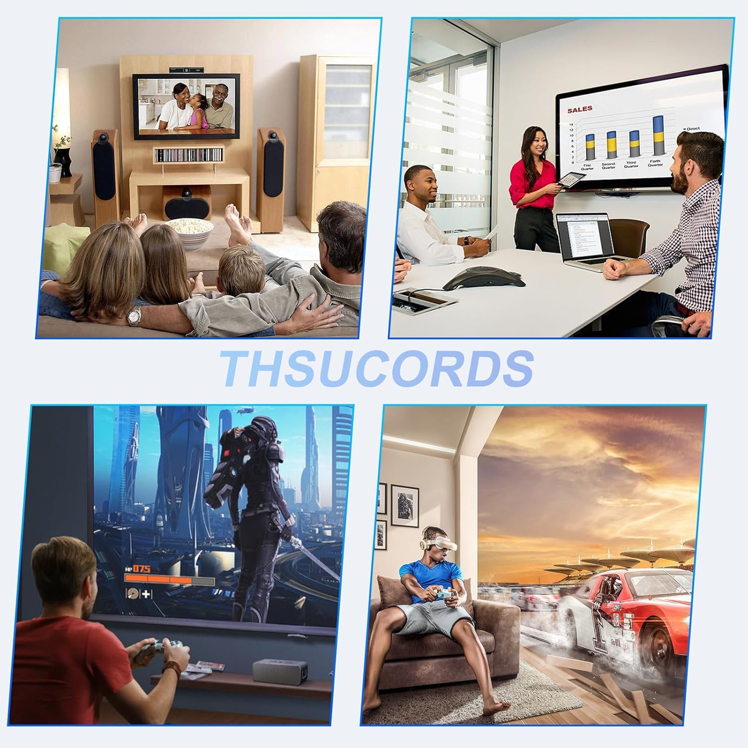 Thumbnail 5 de Thsucords Câble HDMI à Fibre Optique 4K 20 m – HDMI 2.0, 18 Gbps, HDR 4:4:4, ARC/HEC pour upscaling et consoles