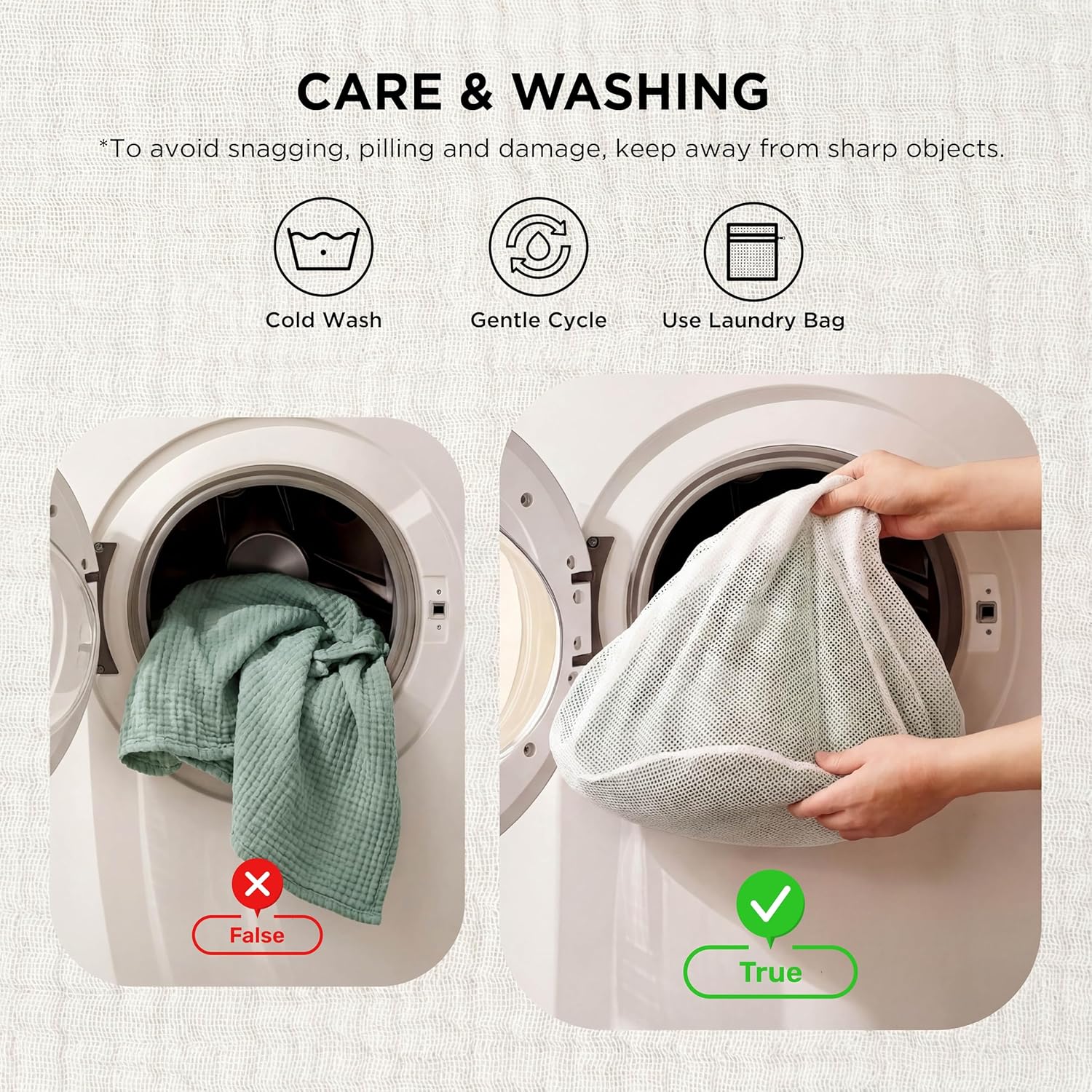 Thumbnail 5 de Bedsure 100% Cotton Muslin Throw Blanket – Soft, Breathable 4-Layer Gauze, Sage Green, 150x200 cm