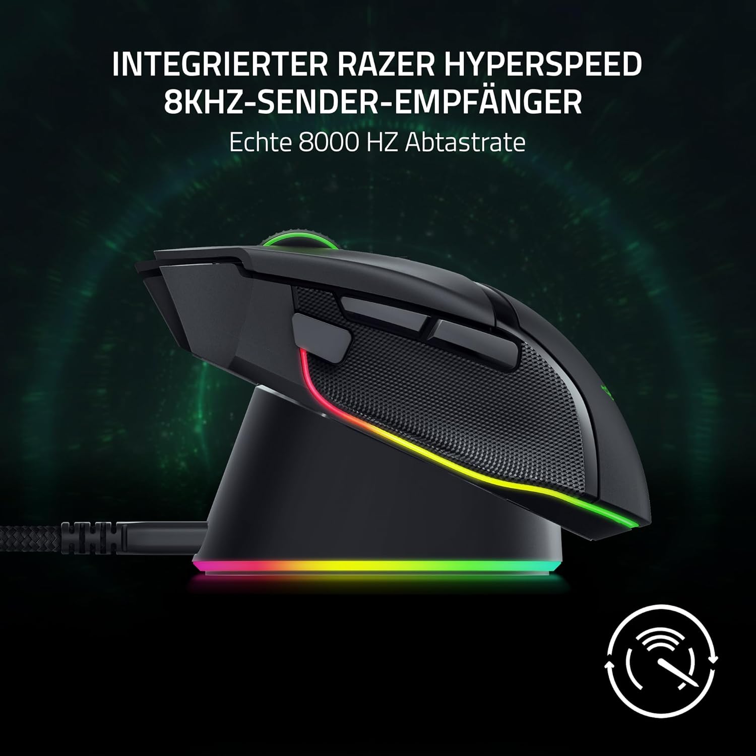 Thumbnail 2 de Razer Mouse Dock Pro & Charging Puck – magnetische Funk-Ladestation mit HyperSpeed 4KHz und Chroma RGB (Dock Pro & Puck) schwarz