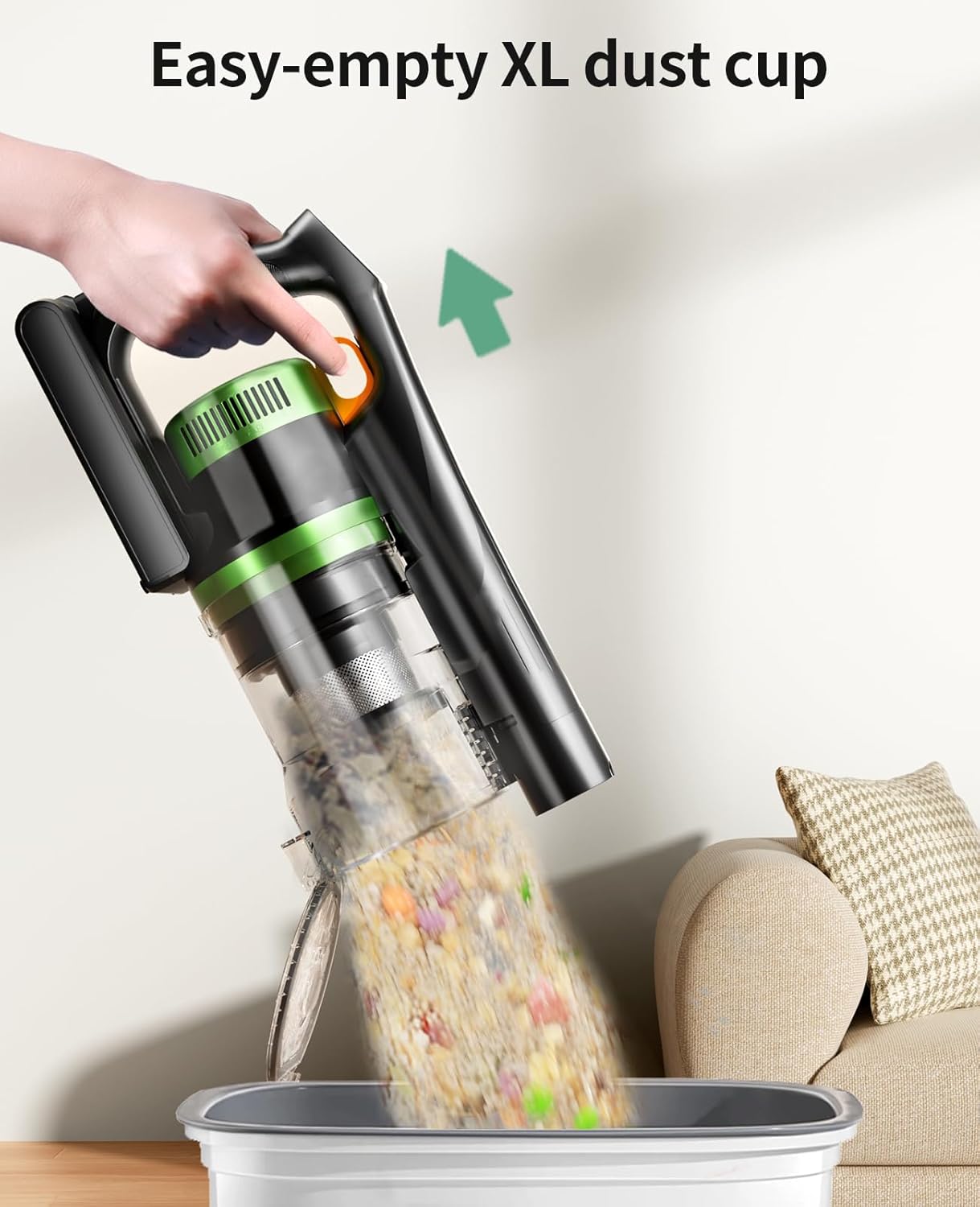 Thumbnail 6 de SunSare Cordless Vacuum Cleaner X11: 50KPa, 600W, 65-Minute Runtime with Green LED Headlights