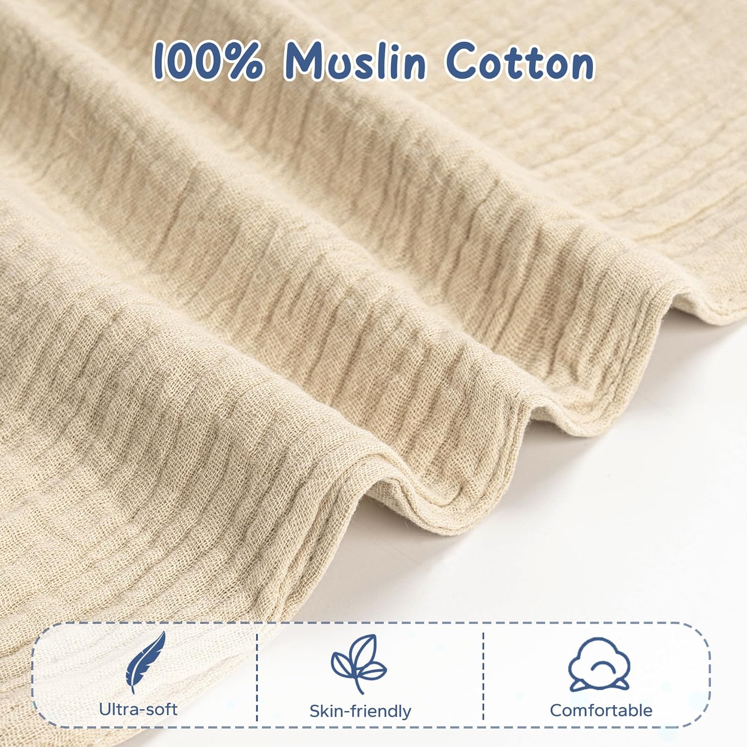 Thumbnail 1 de ZIGJOY Baby Comforter Blanket Muslin Cotton Bunny Lovey – 11x11in Khaki