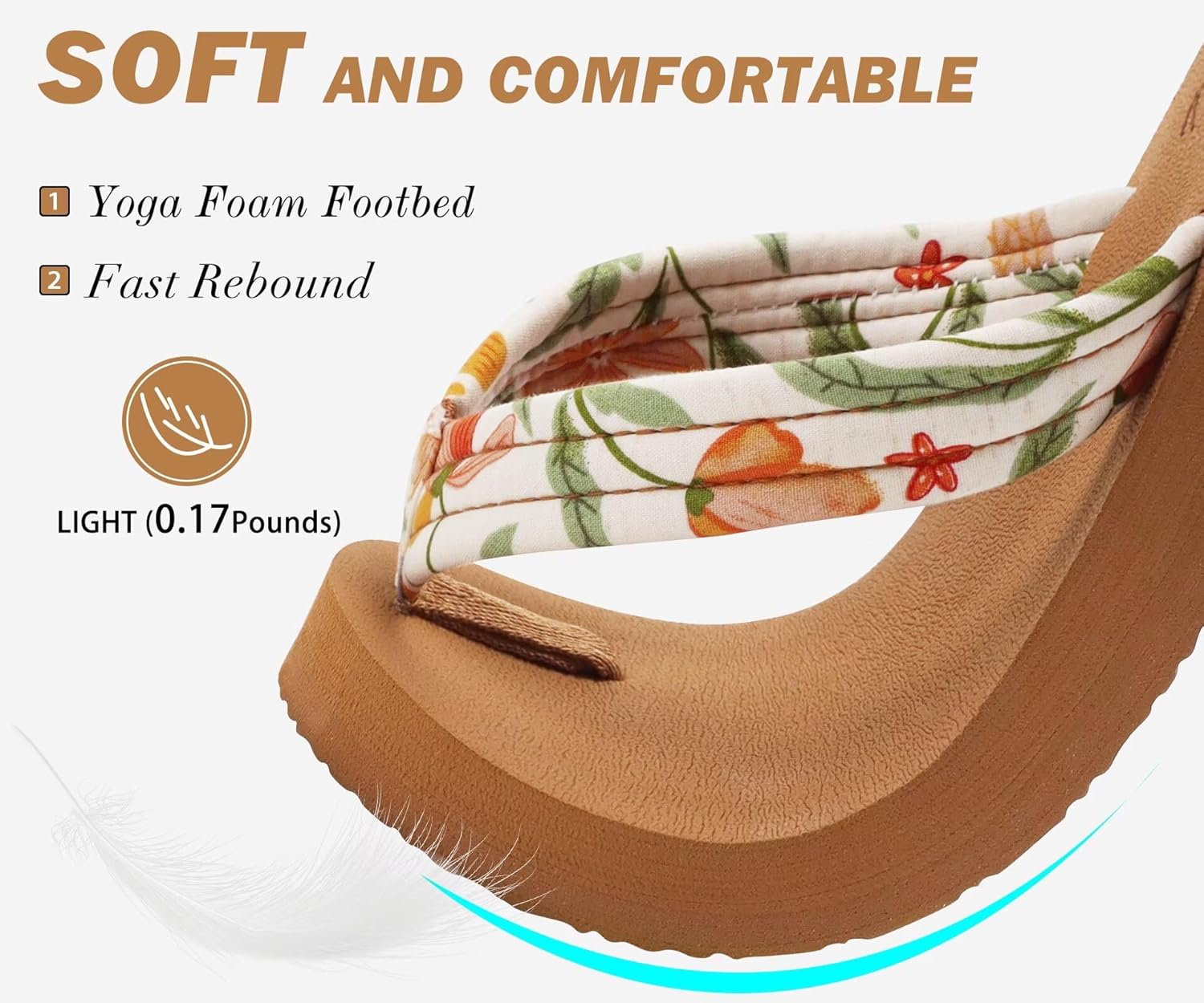 Detalle 2 de KuaiLu Women’s Arch Support Flip Flops with Cushion Insole and Soft Yoga Mat Feel
