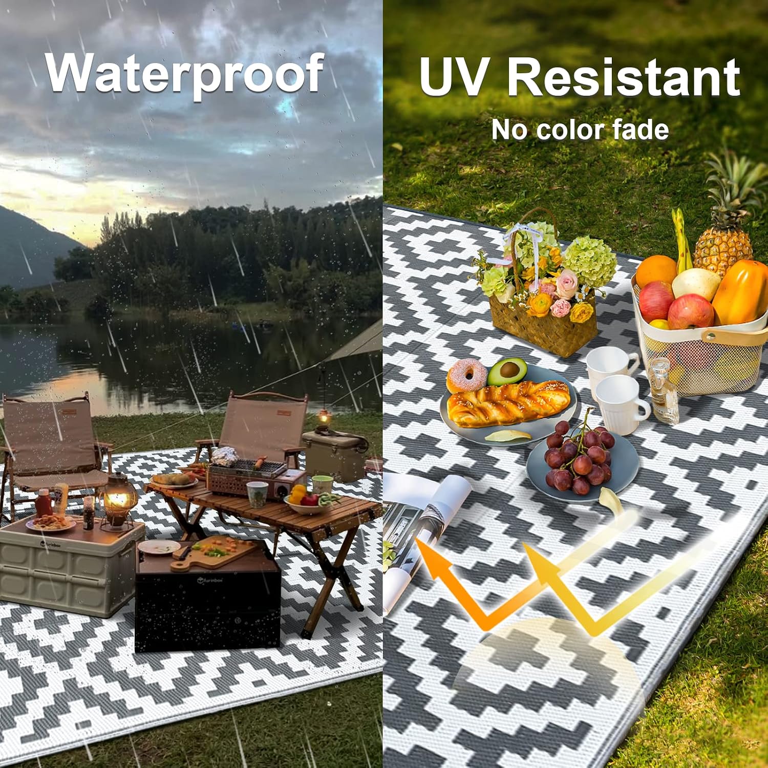 Thumbnail 6 de CHOSHOME Outdoor Rug Waterproof Garden Rug 150x240cm