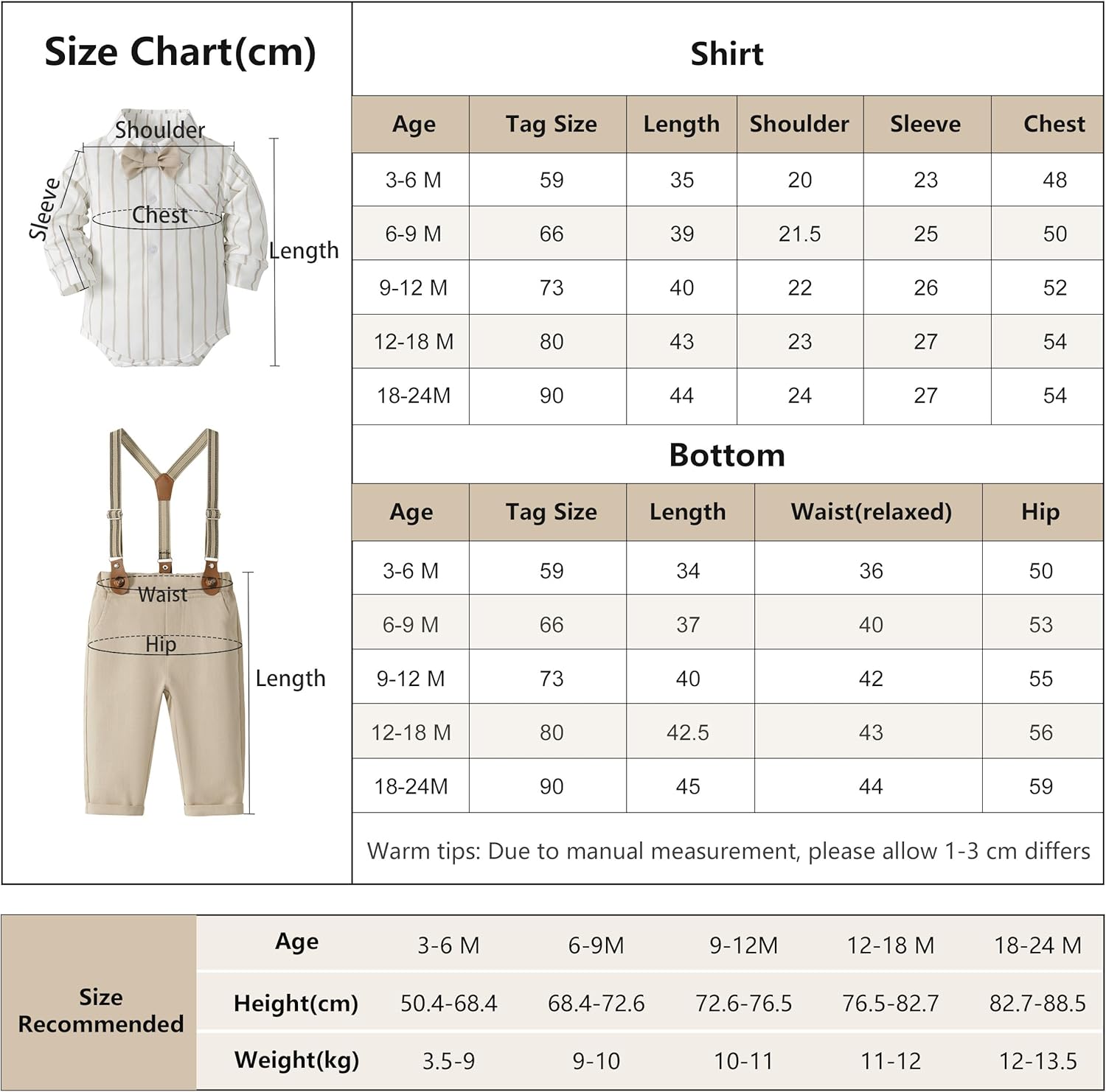 Thumbnail 3 de Volunoby Bébé Garçon Costume Gentleman 5 pièces : chemise + nœud papillon détachable + bretelles + pantalon + béret