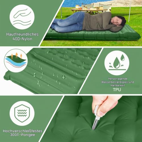 Detalle 2 de BIAOQINBO Verbessertes Luftmatratze für Outdoor – 13 cm Dicke, integrierte Pumpe und Kissen, 260 kg Tragfähigkeit
