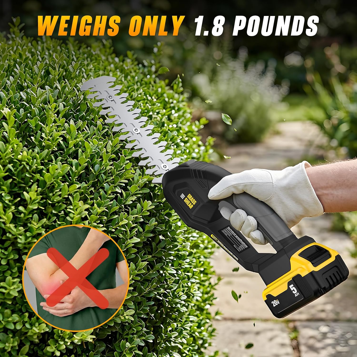 Thumbnail 5 de VERVEWAVE Cordless Hedge Trimmer, 2-in-1