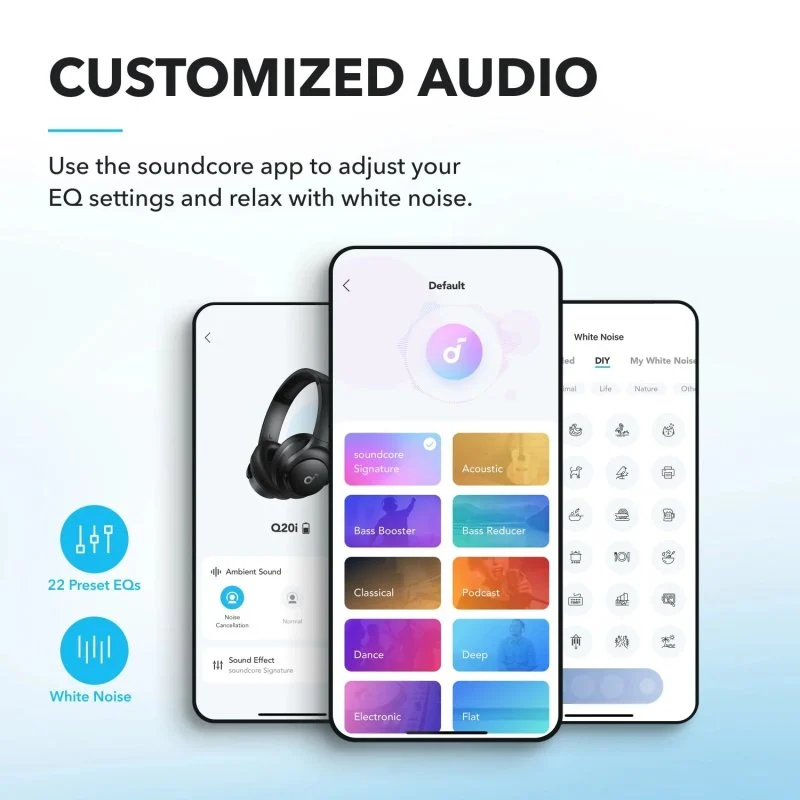 Detalle de Soundcore Q20i Auriculares Bluetooth ANC azules