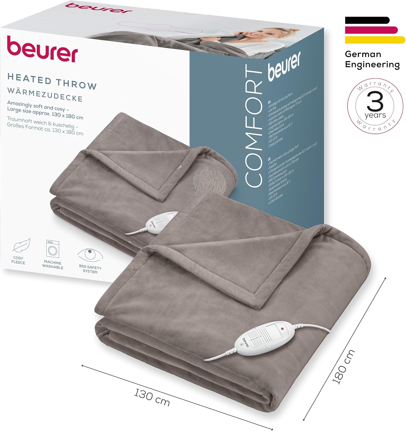 Thumbnail 6 de Beurer HD 75 Cozy couverture chauffante 180 x 130 cm