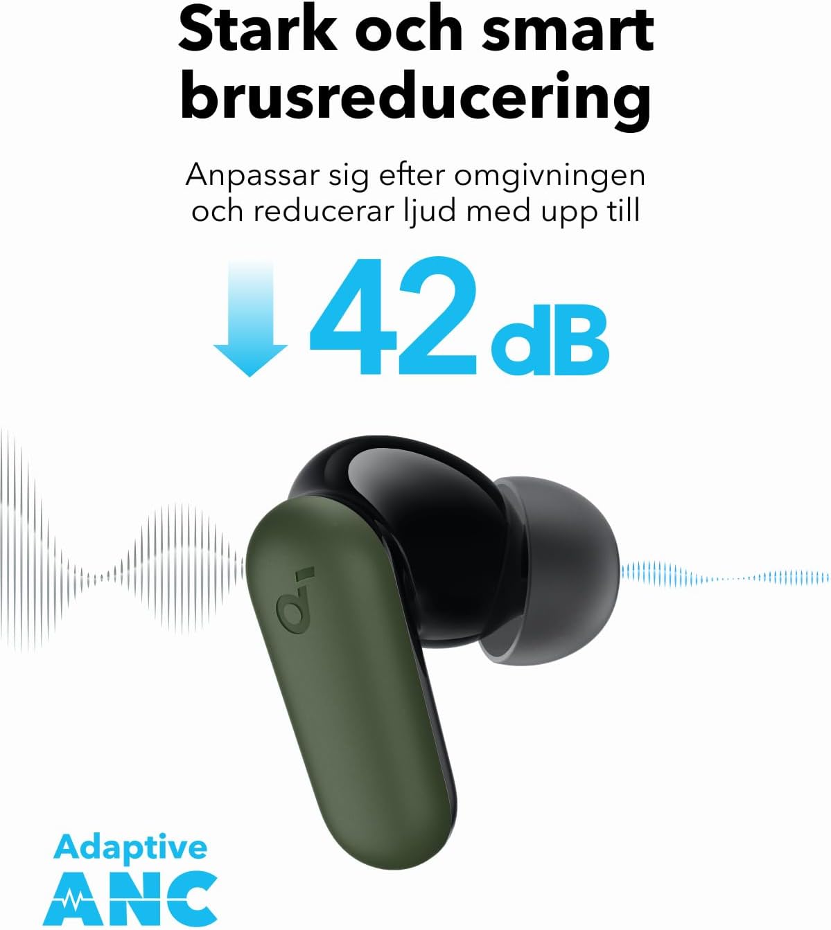 Detalle 2 de Soundcore P30i A3959 – trådlösa in-ear-hörlurar med ANC och mobilställ