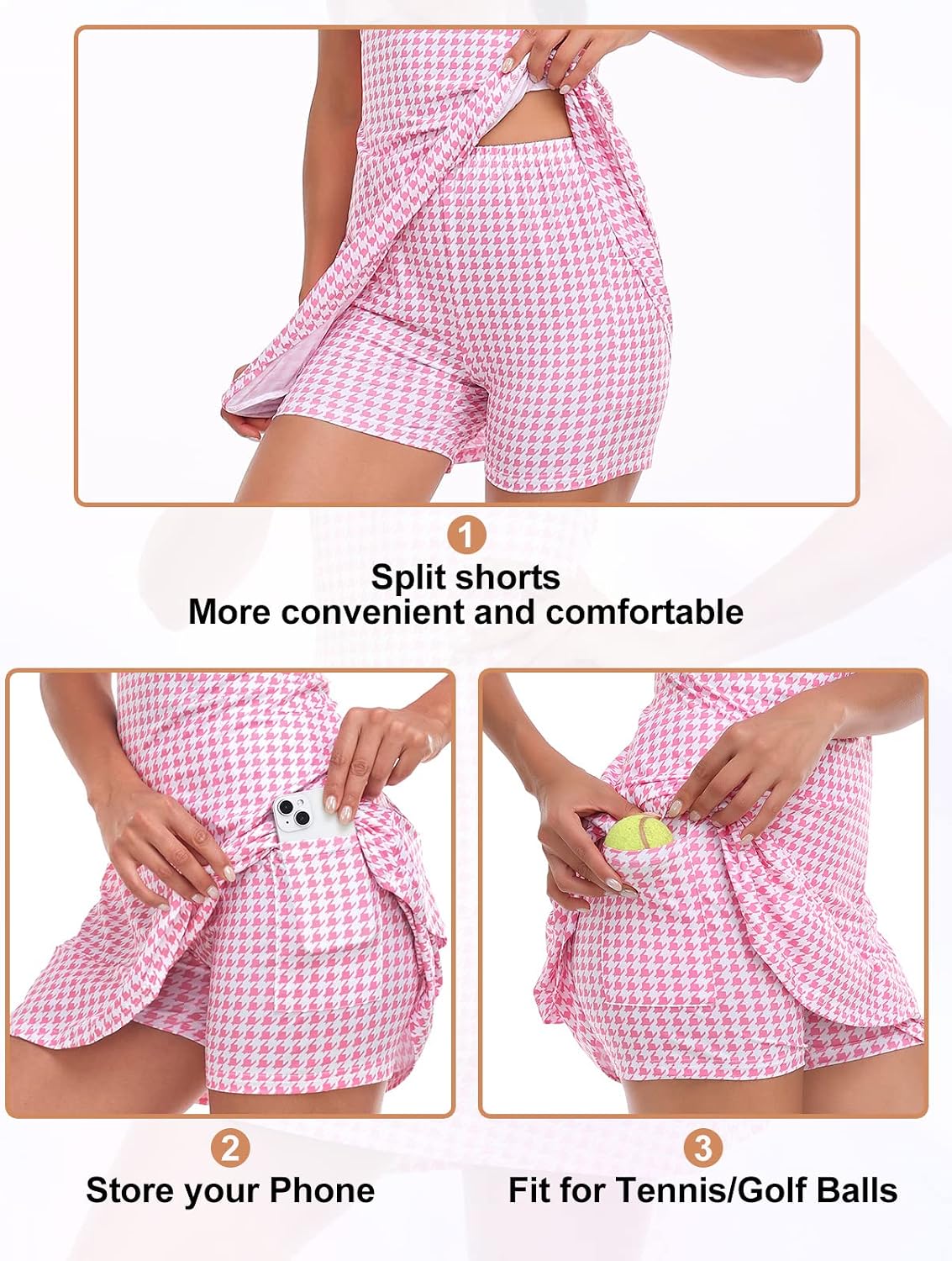 Detalle de Viracy Sleeveless Tennis Dress with Shorts and Pockets – Standout Golf/Tennis Outfit