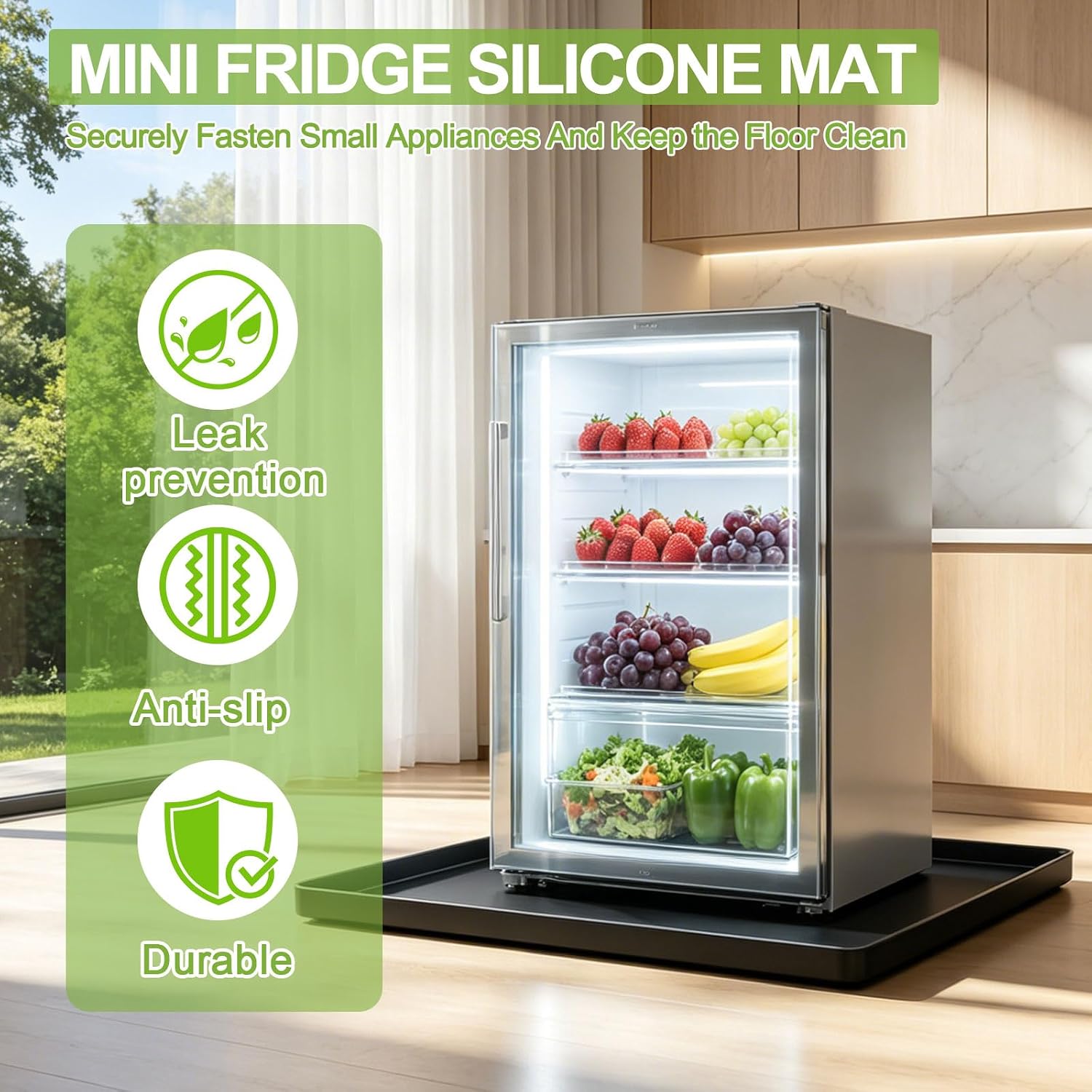 Thumbnail 2 de PTAZSCTC WaMat_60x60_LXBK Silicone Appliance Mat, 23.6 x 23.6 in