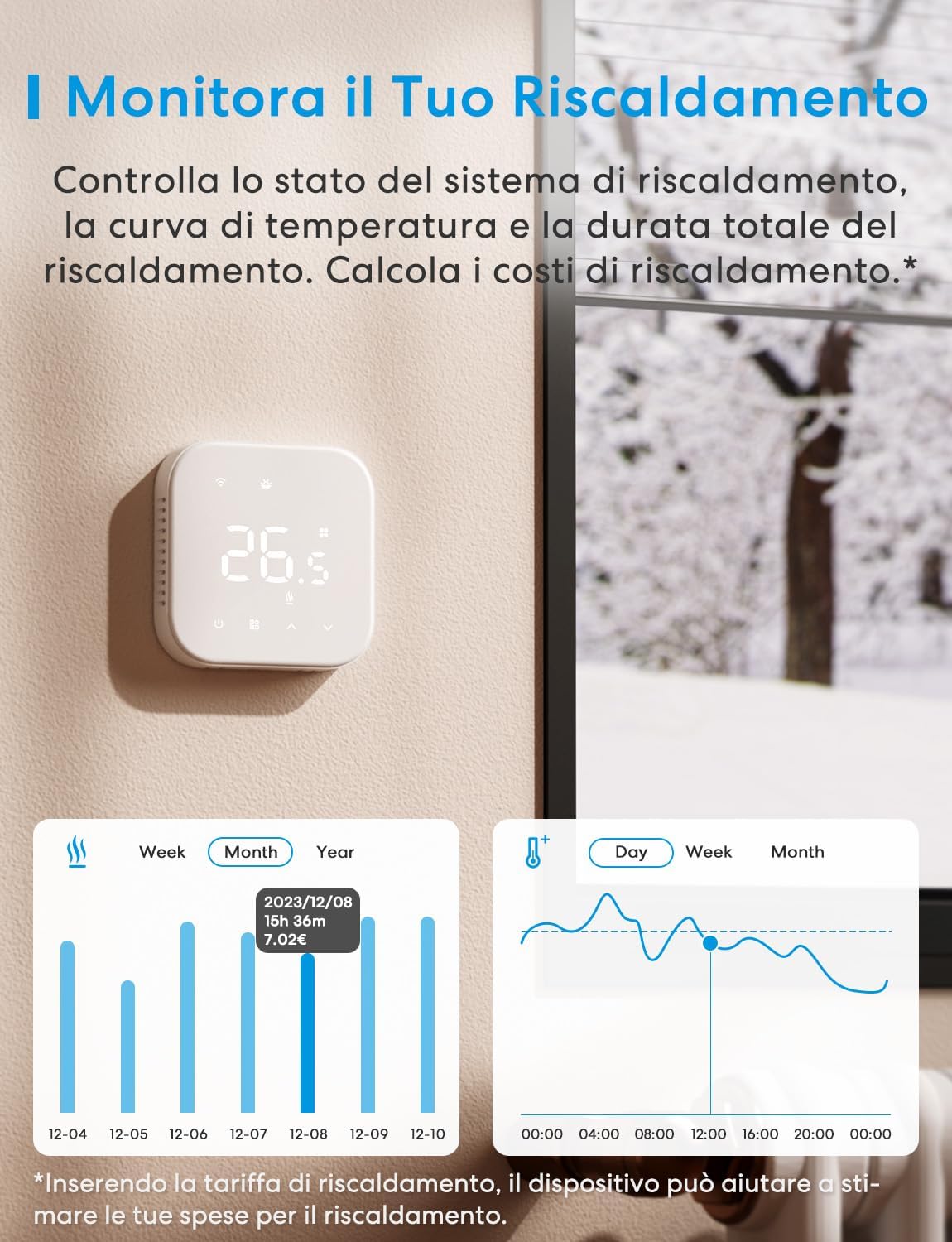 Thumbnail 4 de Meross Termostato WiFi per caldaia compatibile Alexa e Google Home 🌡
