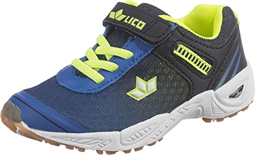 Detalle de Lico Unisex BARNEY VS Hallenschuhe für Kinder – Blau/Schwarz/Lemon, Größe 39 EU