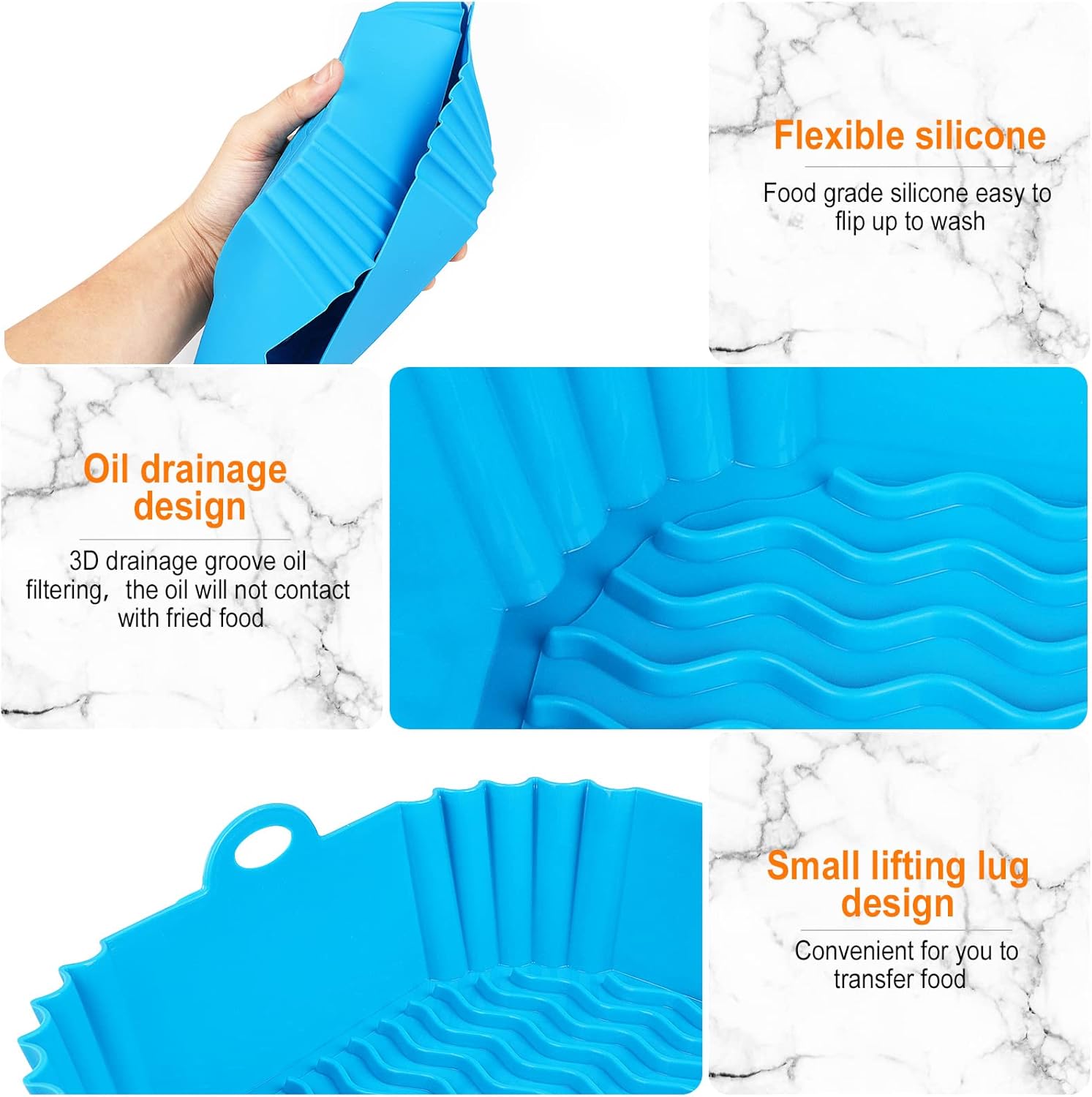 Thumbnail 5 de Boribim 2 PCS Square Silicone Air Fryer Liners