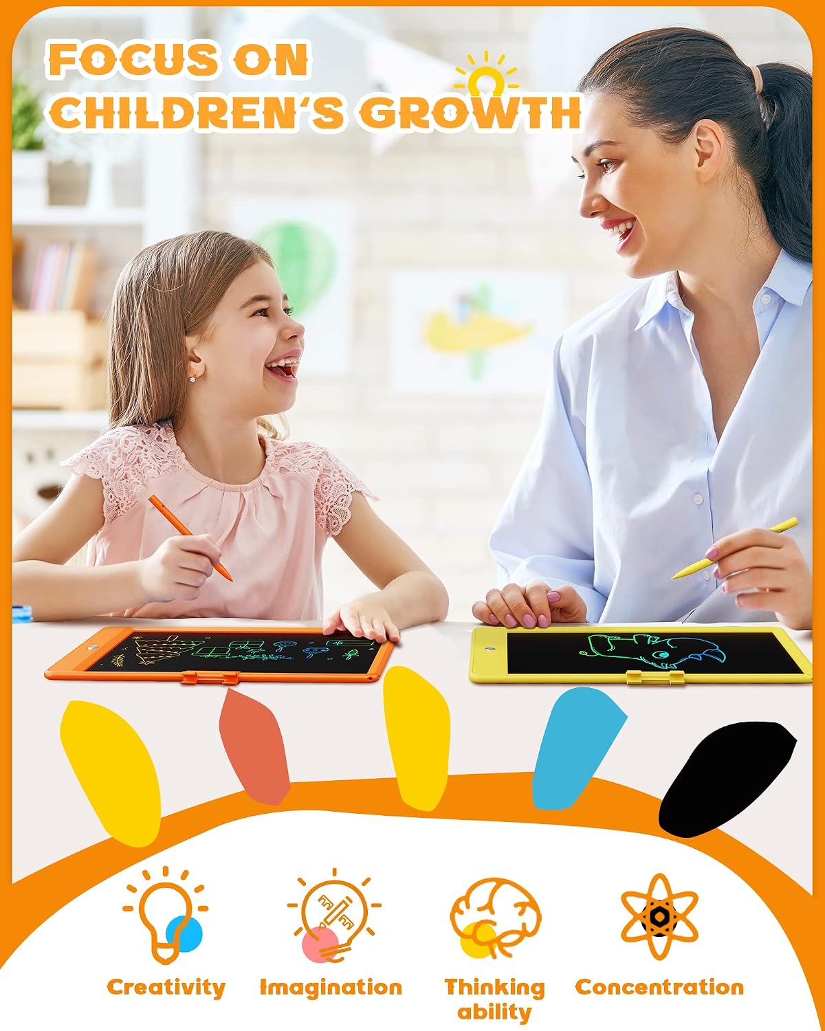 Detalle de bravokids LCD01 10-Inch LCD Writing Tablet, Color Screen, Erase and Lock