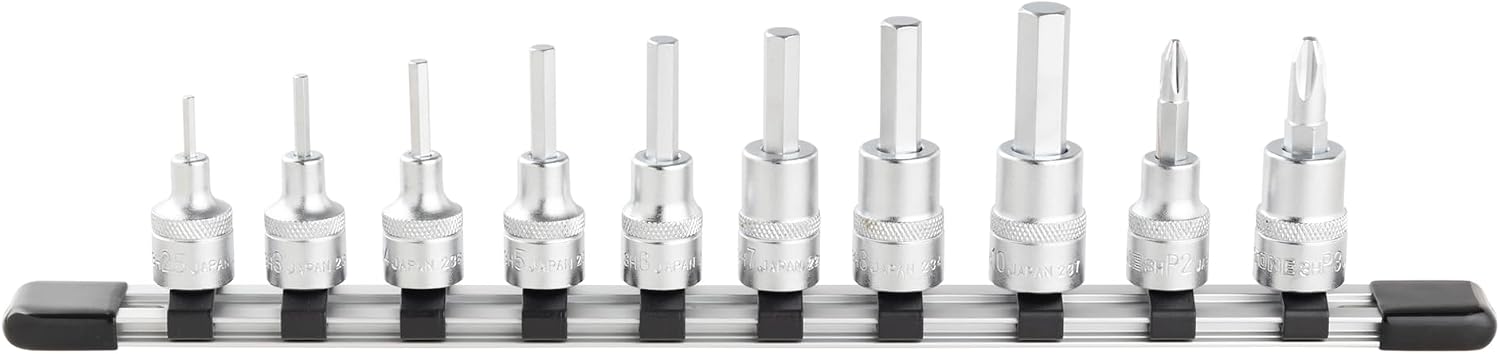 Detalle de トネ(TONE) HH310 ヘキサゴンソケットセット 9.5mm差込角・10点・ホルダー付