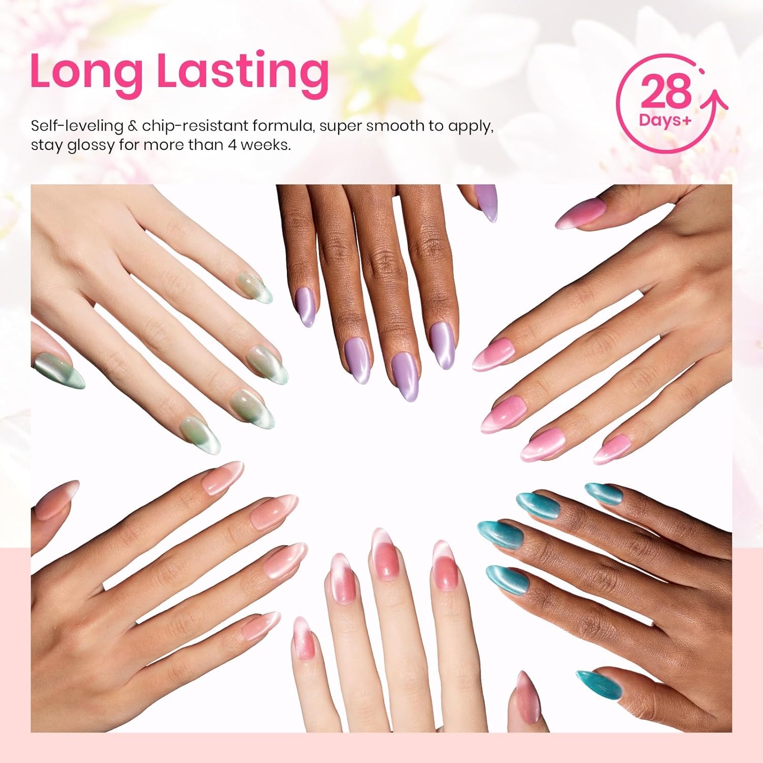 Thumbnail 6 de Beetles Cat Eye Gel-Nagellack-Set – 6 Farben mit Magnet, Samt-Effekt, 7,5 ml pro Flasche