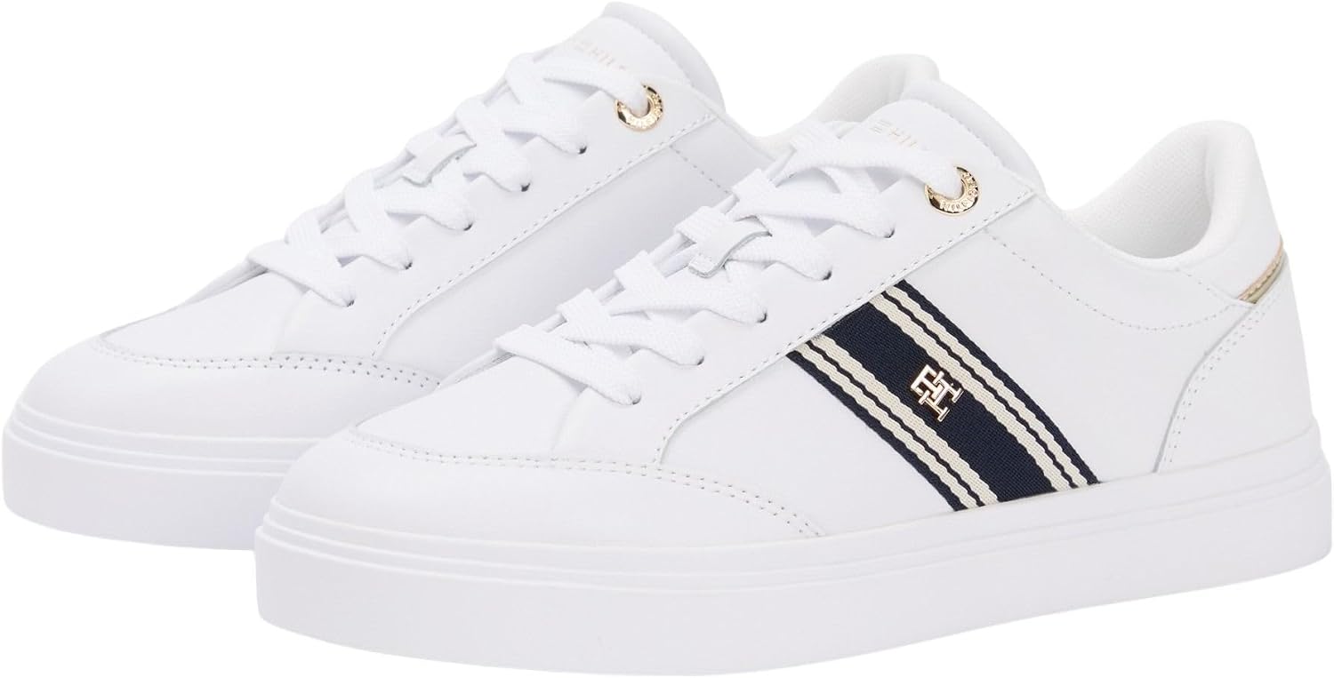 Detalle de Tommy Hilfiger TH Chic Cupsole Webbing FW0FW09354 scarpa bassa donna