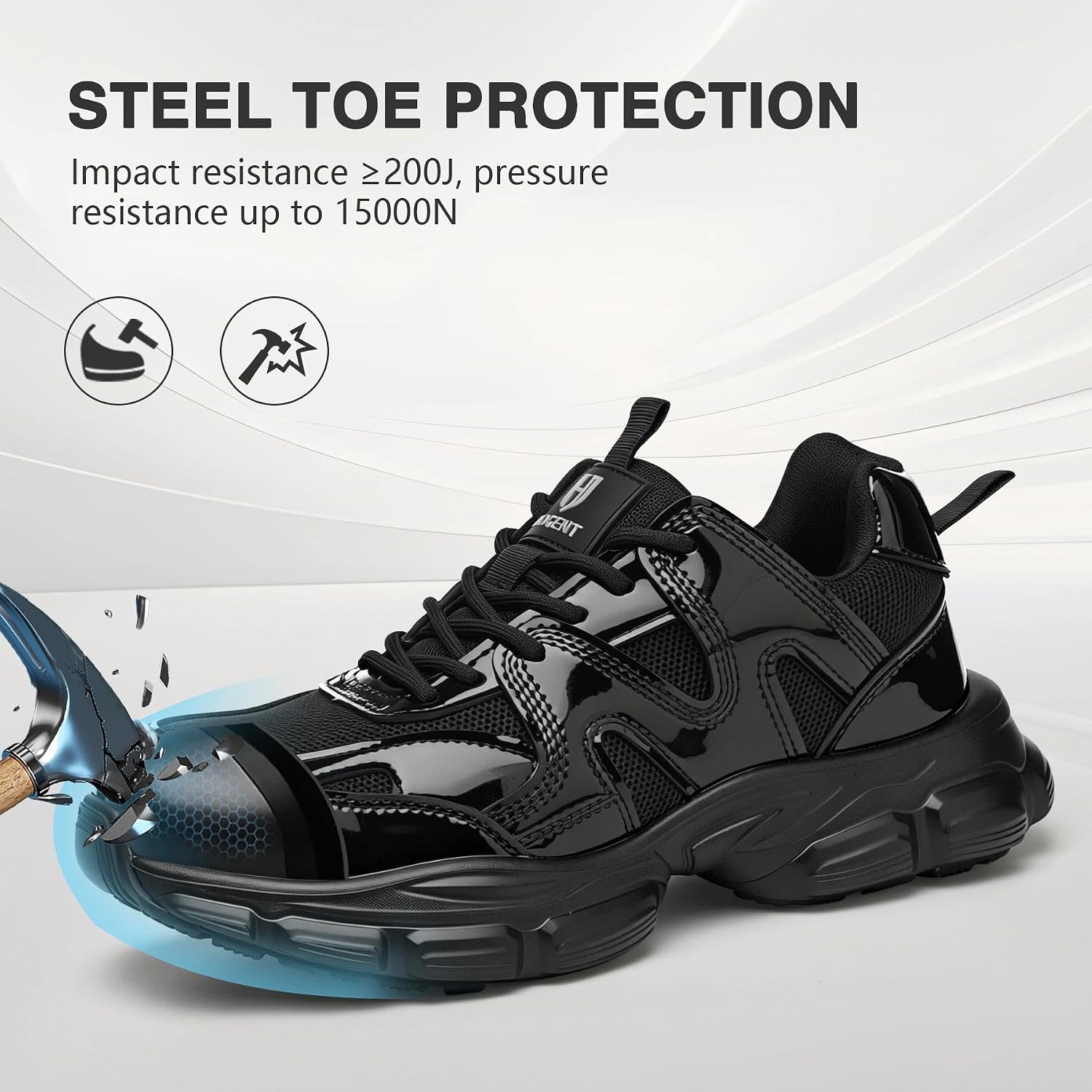 Thumbnail 3 de Hogent Steel Toe Work Shoes, Wide Fit, Kevlar Midsole and Non-Slip Grip