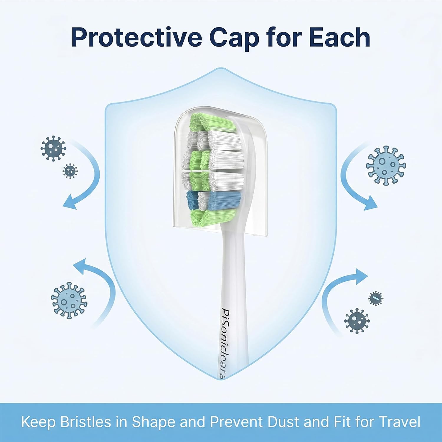Thumbnail 3 de Pisonicleara Replacement Toothbrush Heads (10-pc) for Philips Sonicare – Medium Soft with Indicator Bristles