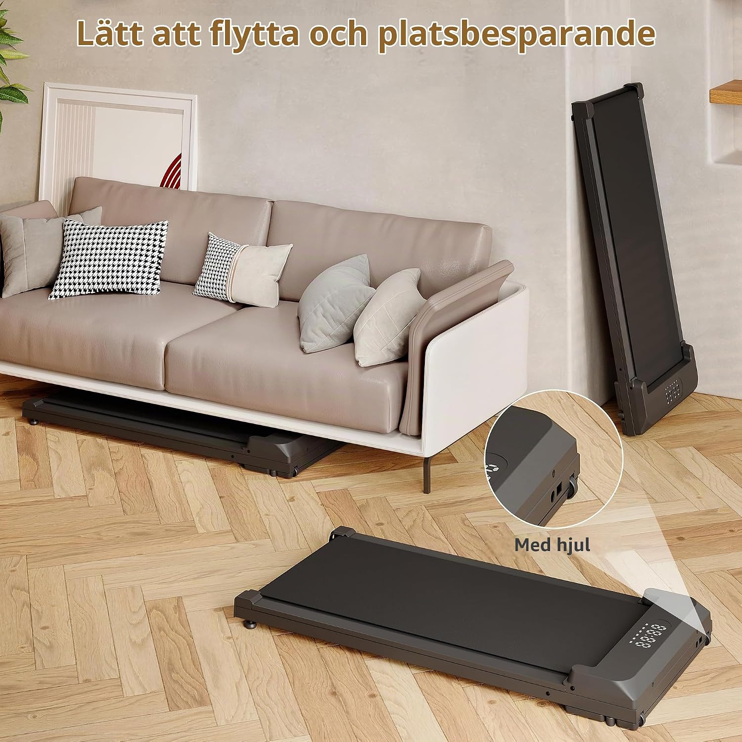 Detalle 2 de VZYTV T6 gåband med 5 % lutning, kompakt format och LED-display