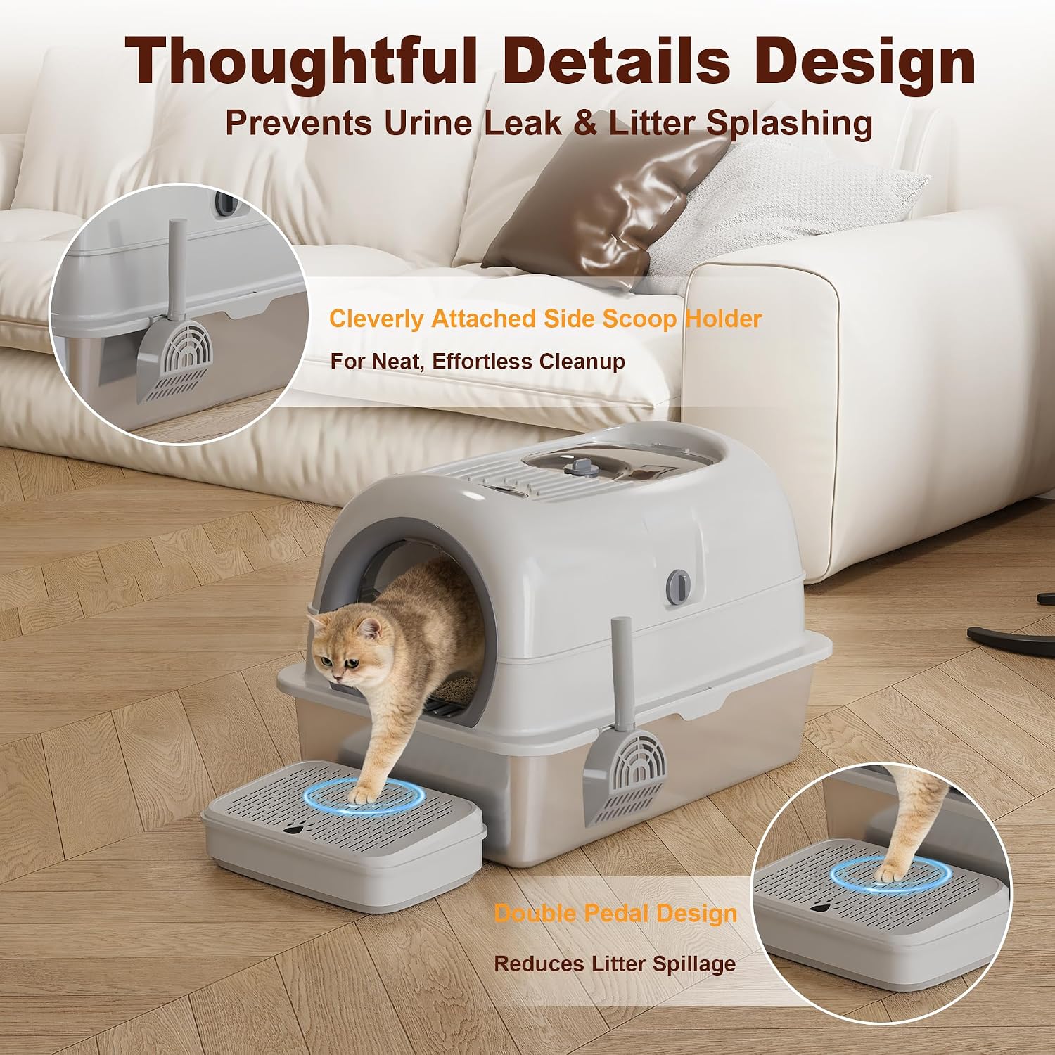 Detalle de Cat Litter Box, Stainless Steel