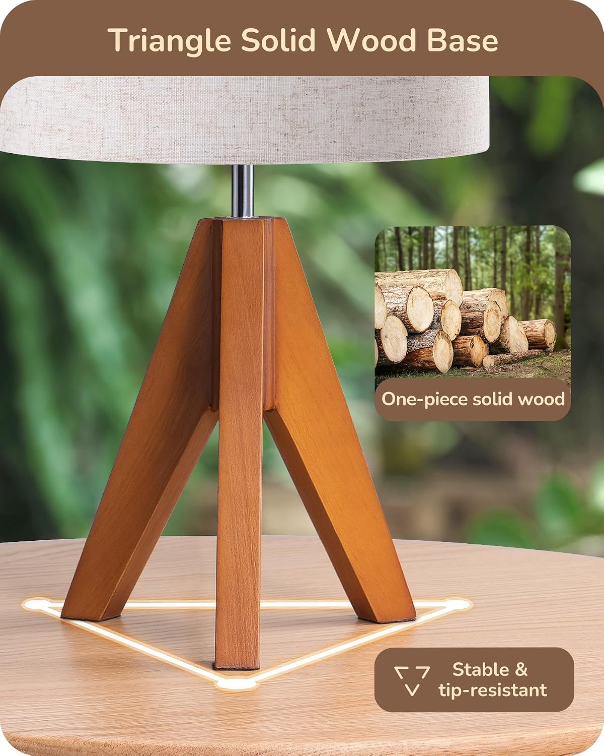 Detalle 2 de EDISHINE Tripod Table Lamp 14.2 in
