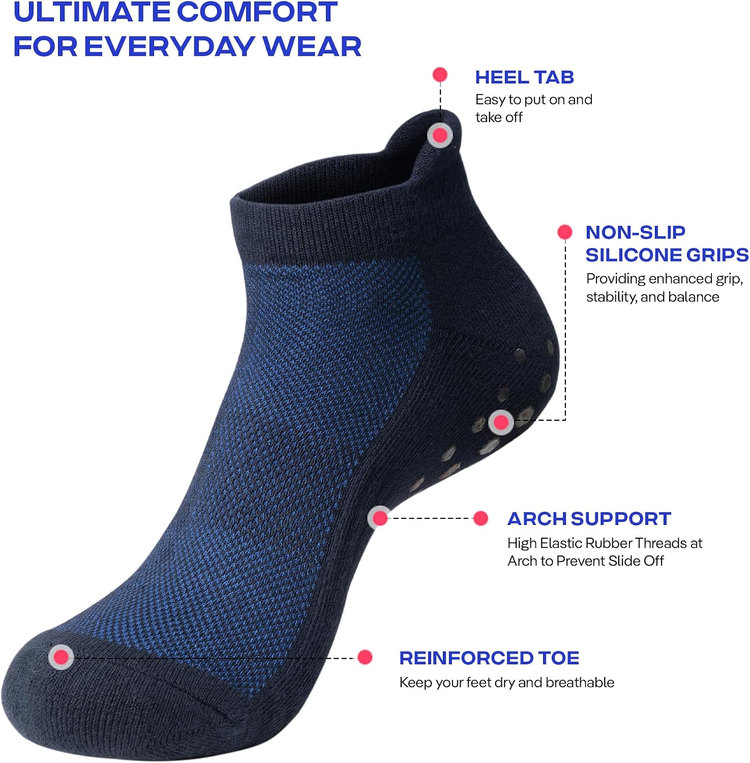 Detalle 2 de CoolMate Mens Grip Socks Size 6-10
