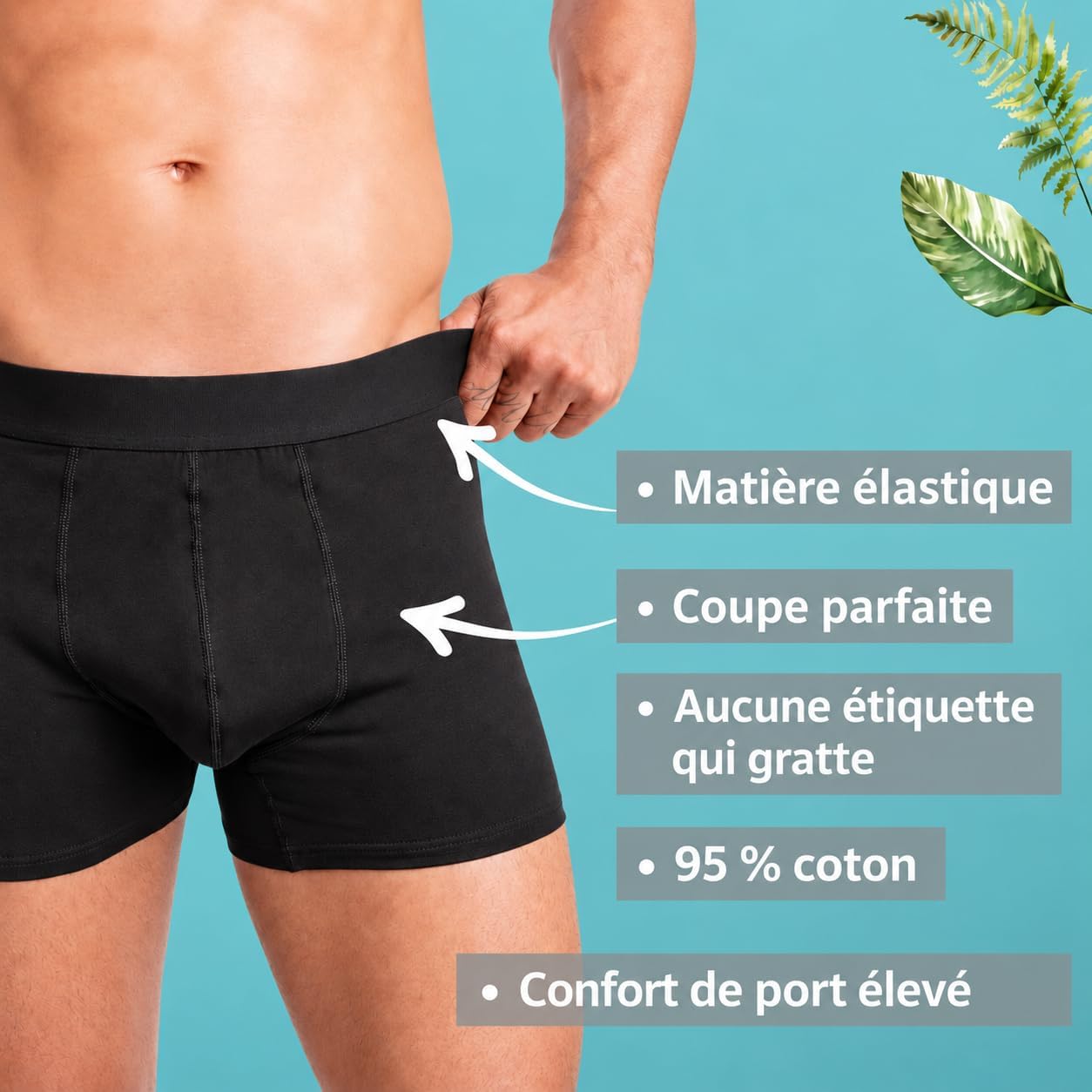 Detalle 2 de C also 100391 boxershorts voor heren, set van 10 in katoen en elastaan