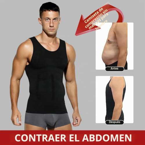 Detalle de Casey Kevin Faja Chaleco Hombre — Camiseta de Compresión Slim (S–XXL) para Ejercicio