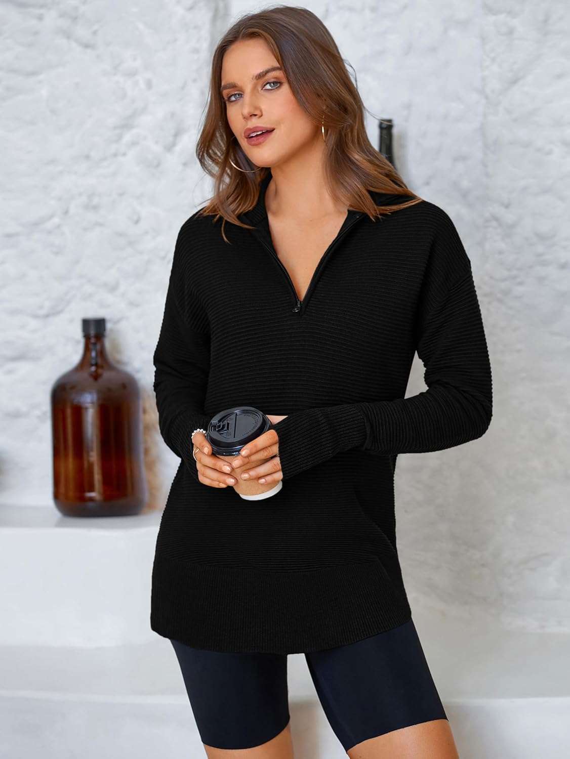 Thumbnail 4 de PRETTYGARDEN V-neck Casual Knit Sweater for Women