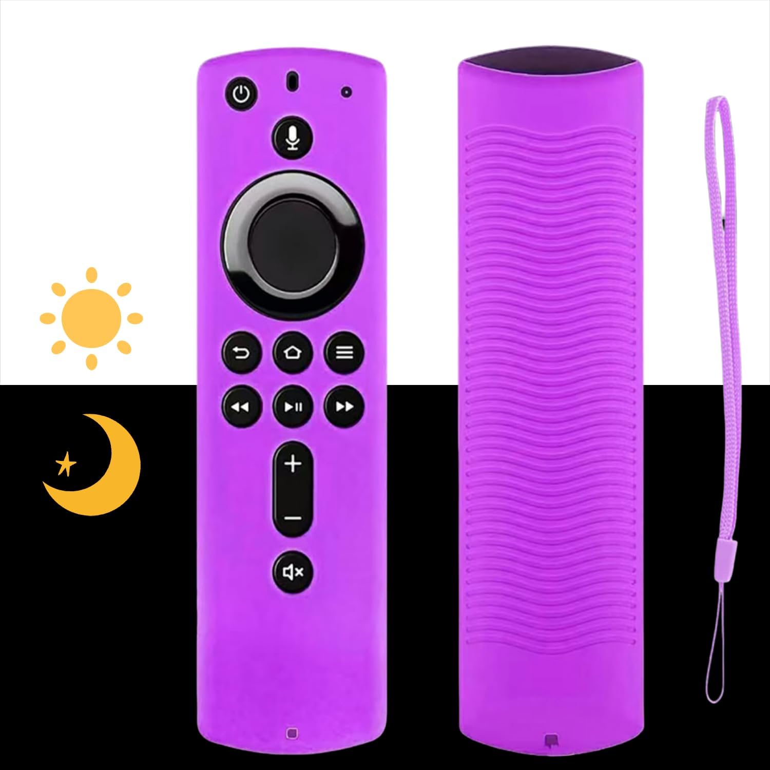 Detalle de 2 Pack Glow-in-the-Dark Protective Silicone Remote Covers (3rd Gen) – SkyBlue & Purple