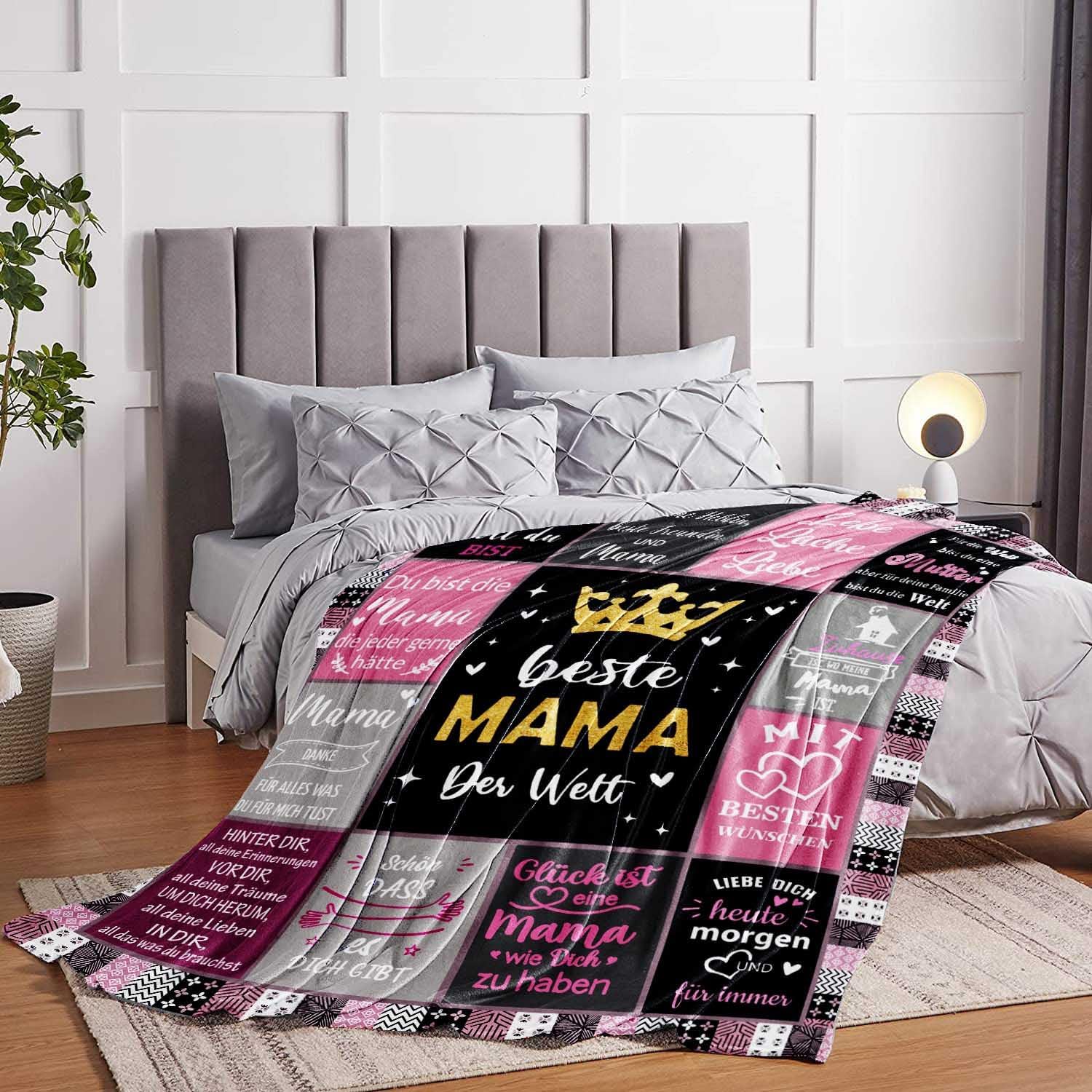 Thumbnail 4 de ZUCZUG Kuscheldecke – Personalisiertes Geschenk für Mama, super weiche Flanelldecke