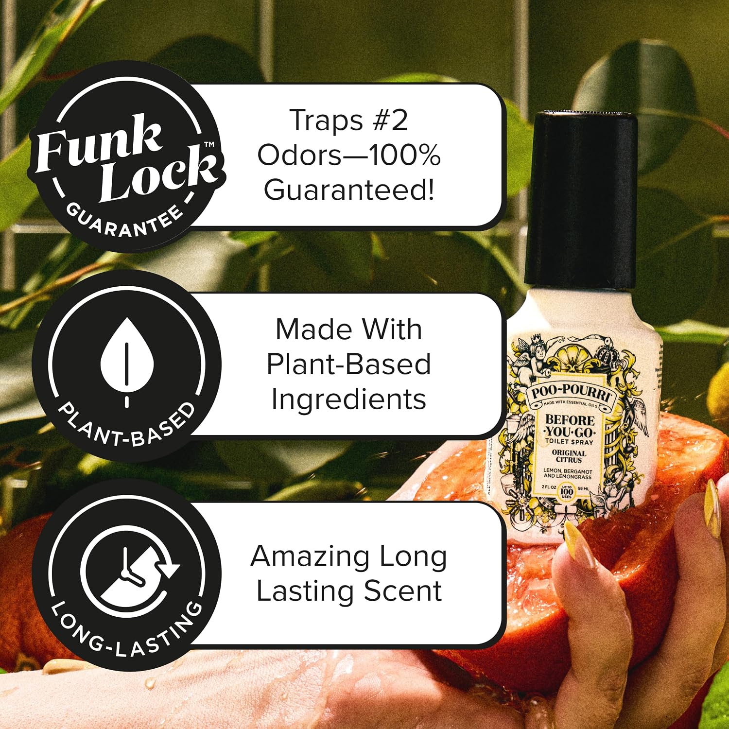 Detalle de Poo-Pourri Before-You-Go Toilet Spray, Original Citrus (2 Fl Oz) – 100 Uses, TSA-Approved