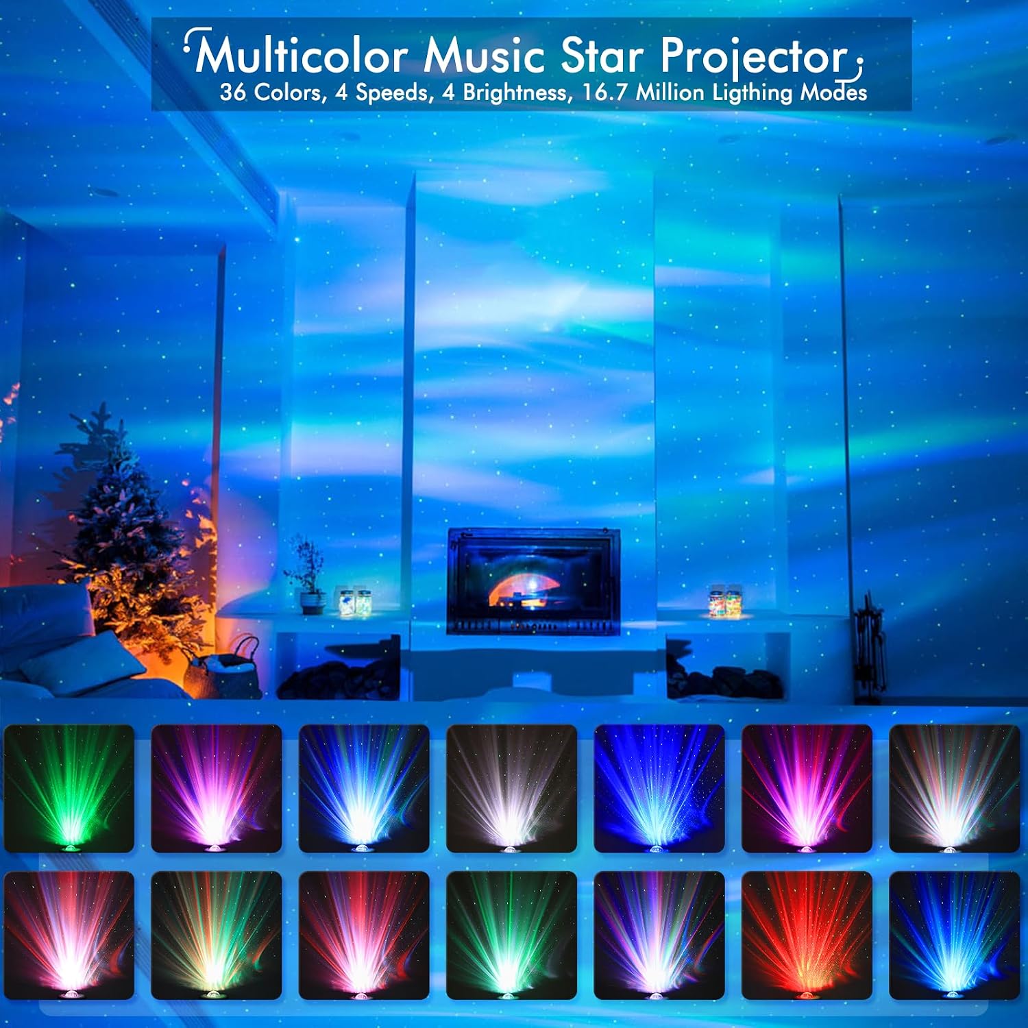 Thumbnail 1 de YunLone Galaxy Projector 33 lights with Bluetooth speaker