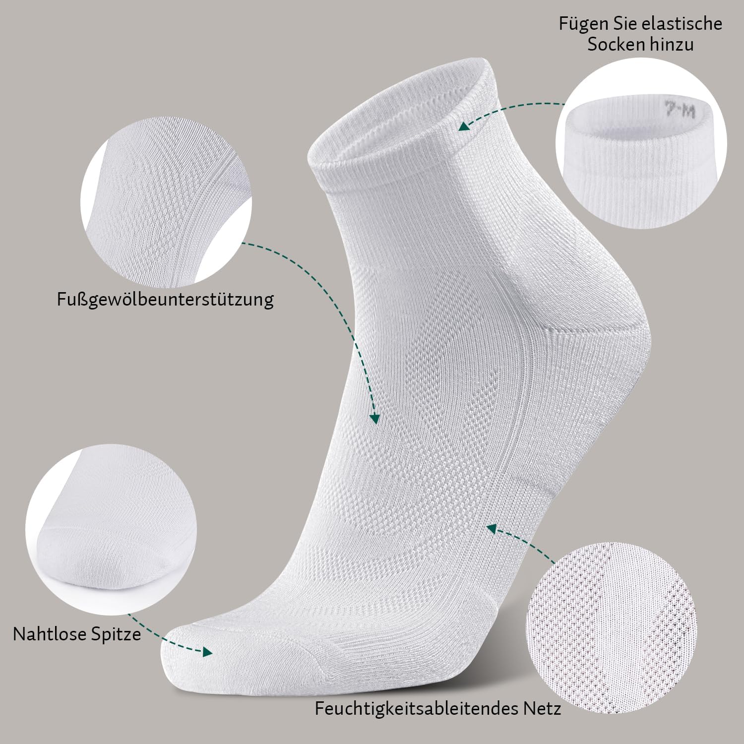 Thumbnail 1 de Natugloe Quarter Sportsocken 8 Paar