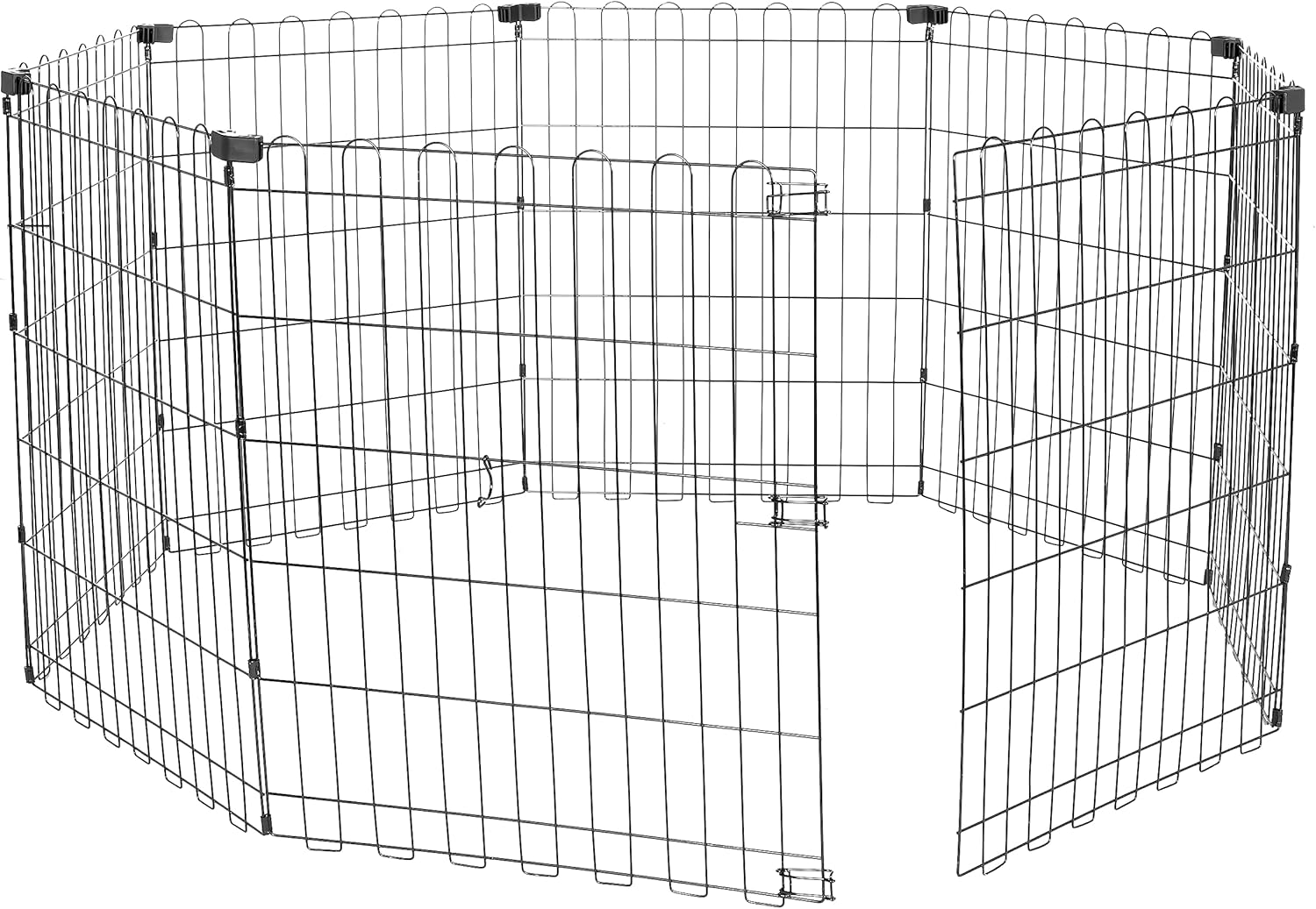 Thumbnail 6 de Amazon Basics Parc de jeu en métal pliable pour chiens et animaux – 8 panneaux, porte, 91 cm – Noir (Octogonal)