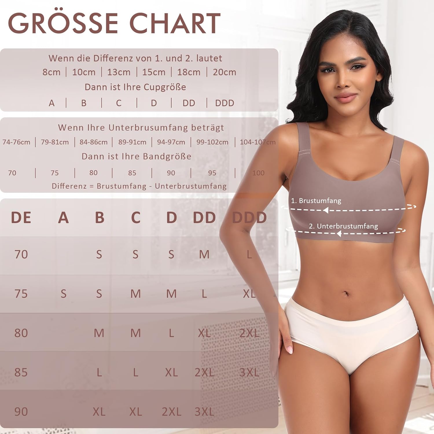 Detalle 2 de Nahtloser BH ohne Bügel für Damen