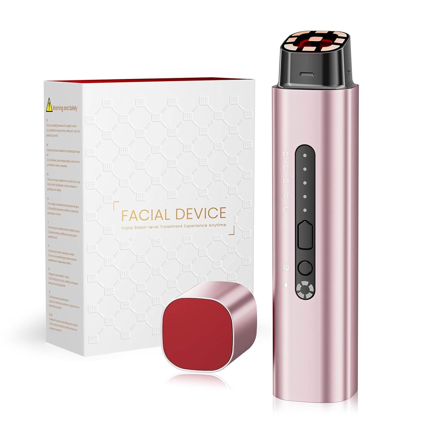 Gesichtsmassagegerät Radiofrequenz 5-in-1: EMS, LED-Lichttherapie und mehr (Roségold)