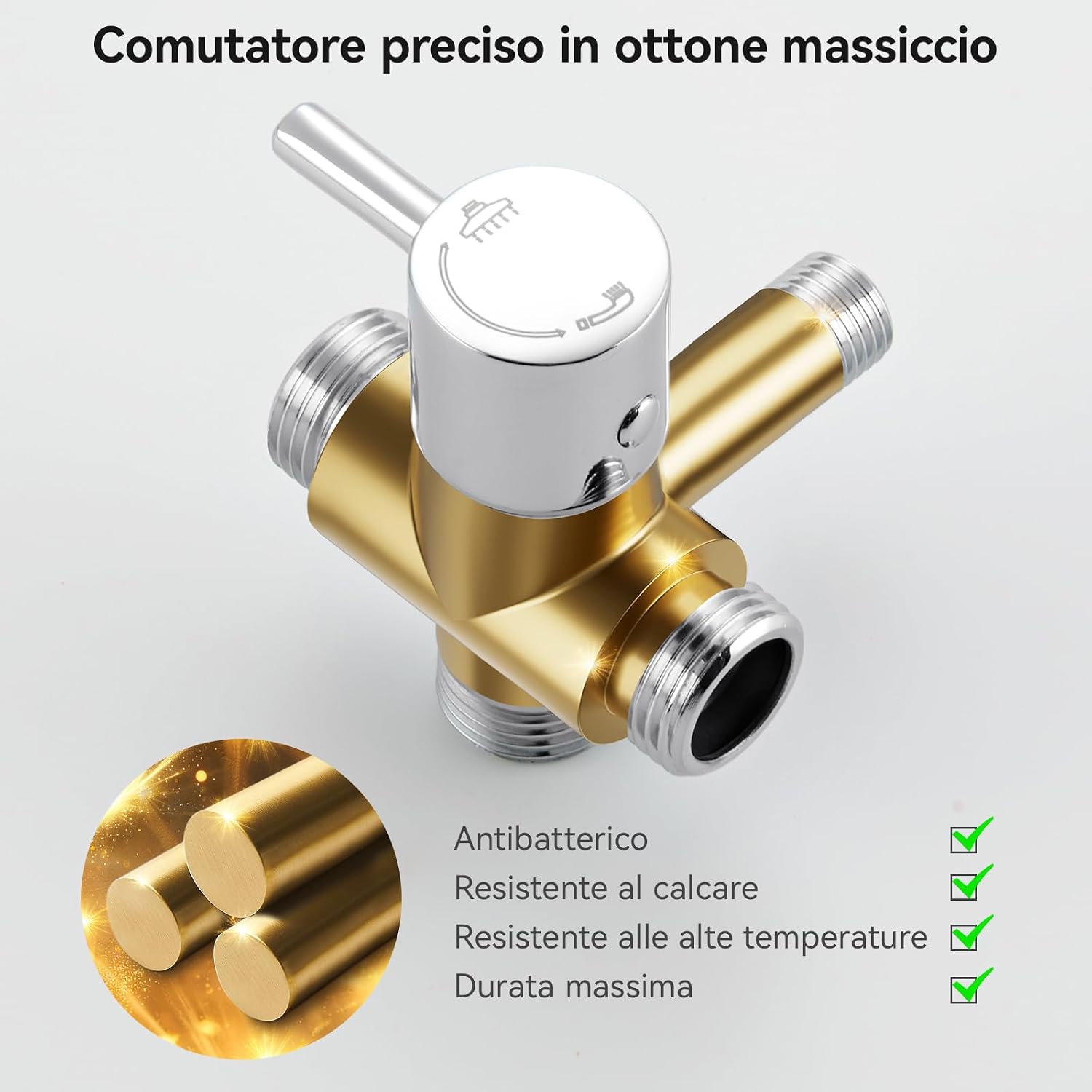 Detalle de Auralum Colonna Doccia senza Miscelatore in Acciaio Inox 304, Altezza 72–110 cm con Soffione e Doccetta