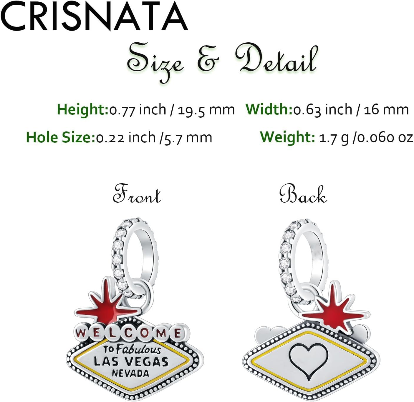 Thumbnail 2 de I Love Travel Theme Charm - 925 Sterling Silver Travel Pendant for European Bracelet