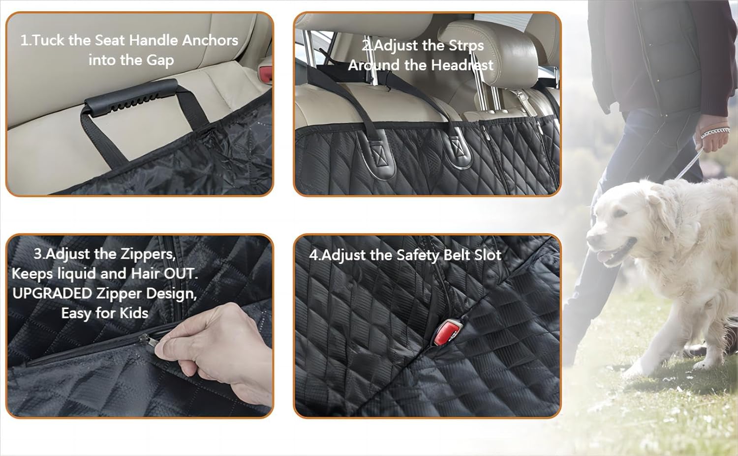 Thumbnail 4 de ANOSOSPECIAL Dog Car Back Seat Cover for Kids – waterproof, anti-slip rear seat protector for pets