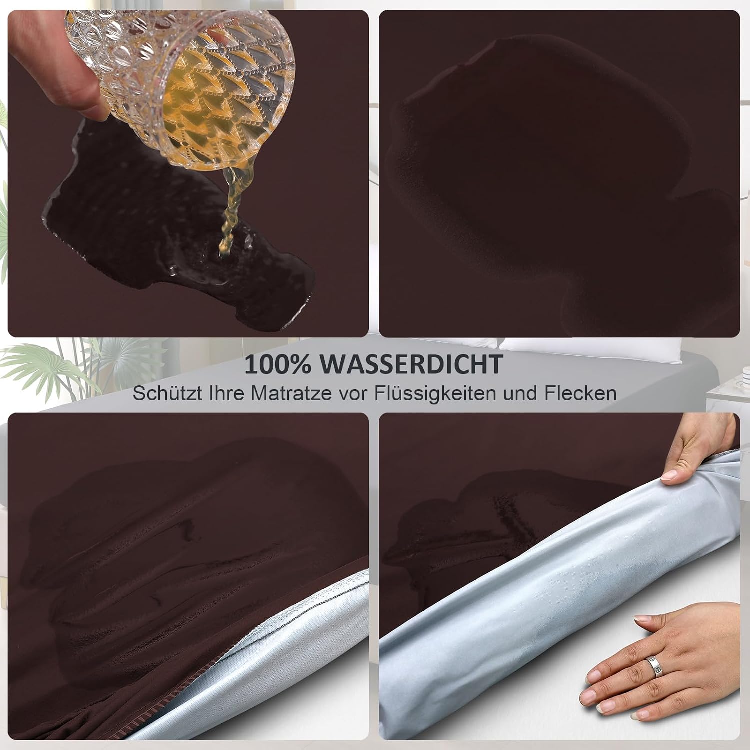 Detalle de ohano Wasserdichter Matratzenschoner 120x200 cm (Spannbettlaken) – atmungsaktiv, Inkontinenzauflage mit TPU-Schutz