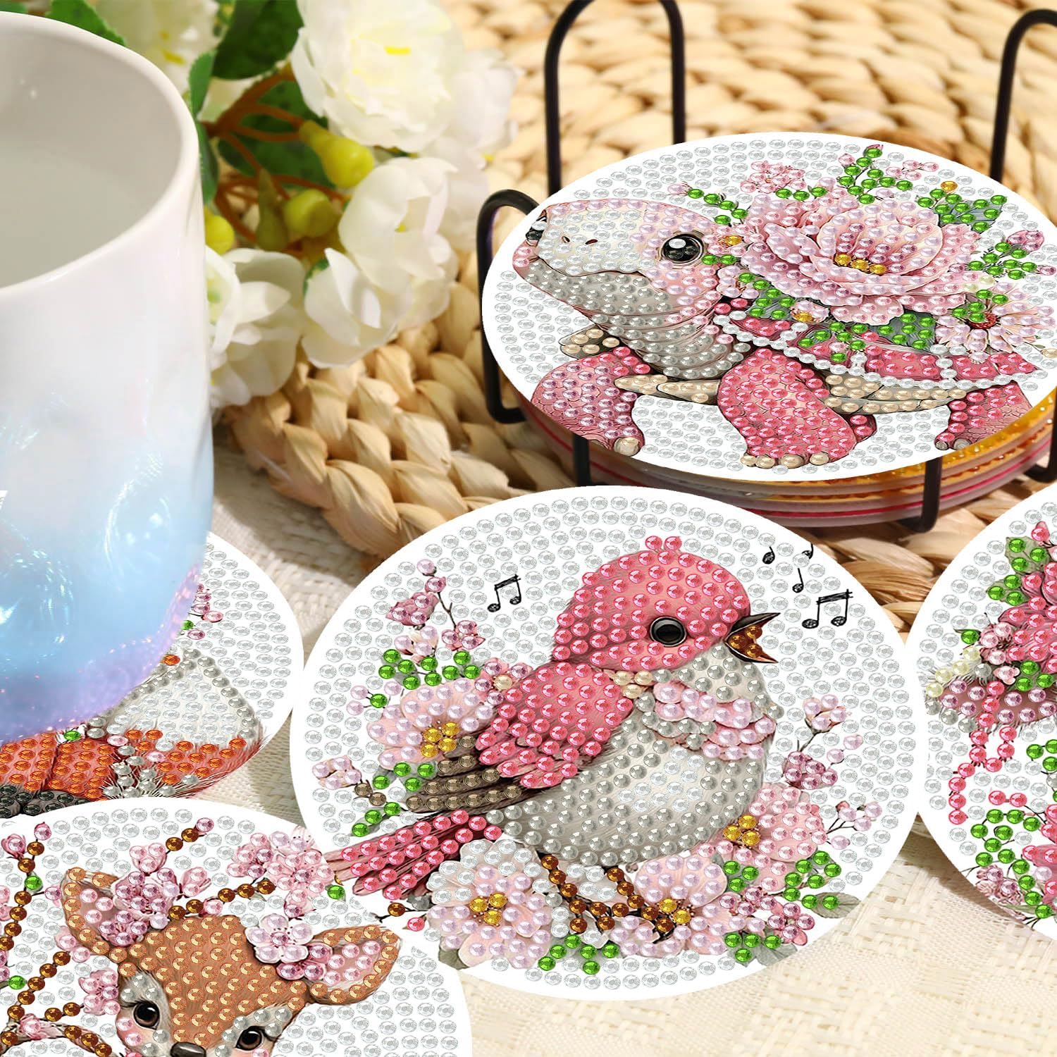 Detalle de HHMATITS Diamond Art Coaster Kit 4 x 4 in