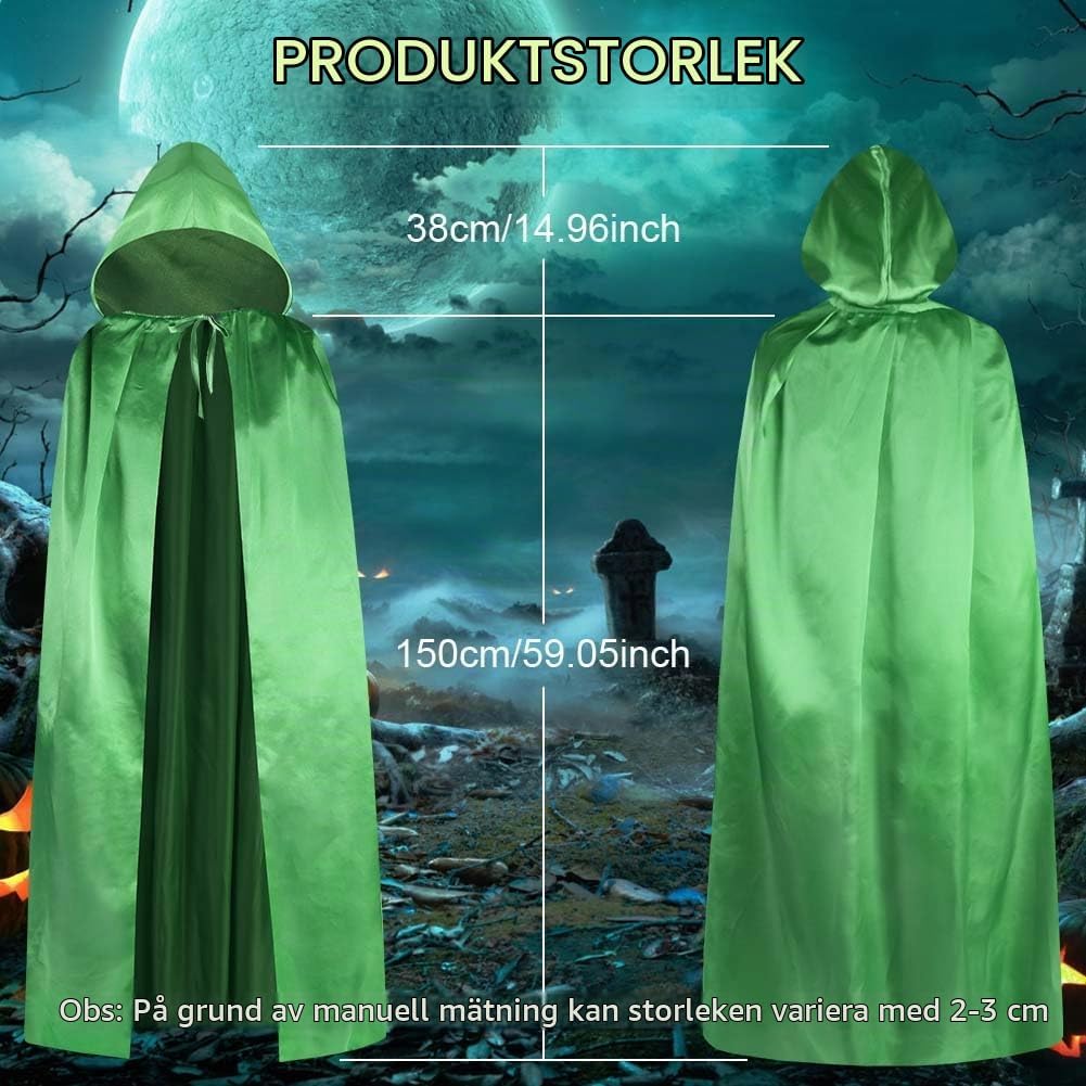 Detalle de AOMIG svart huvkappa för vuxna, 150 cm, i polyester