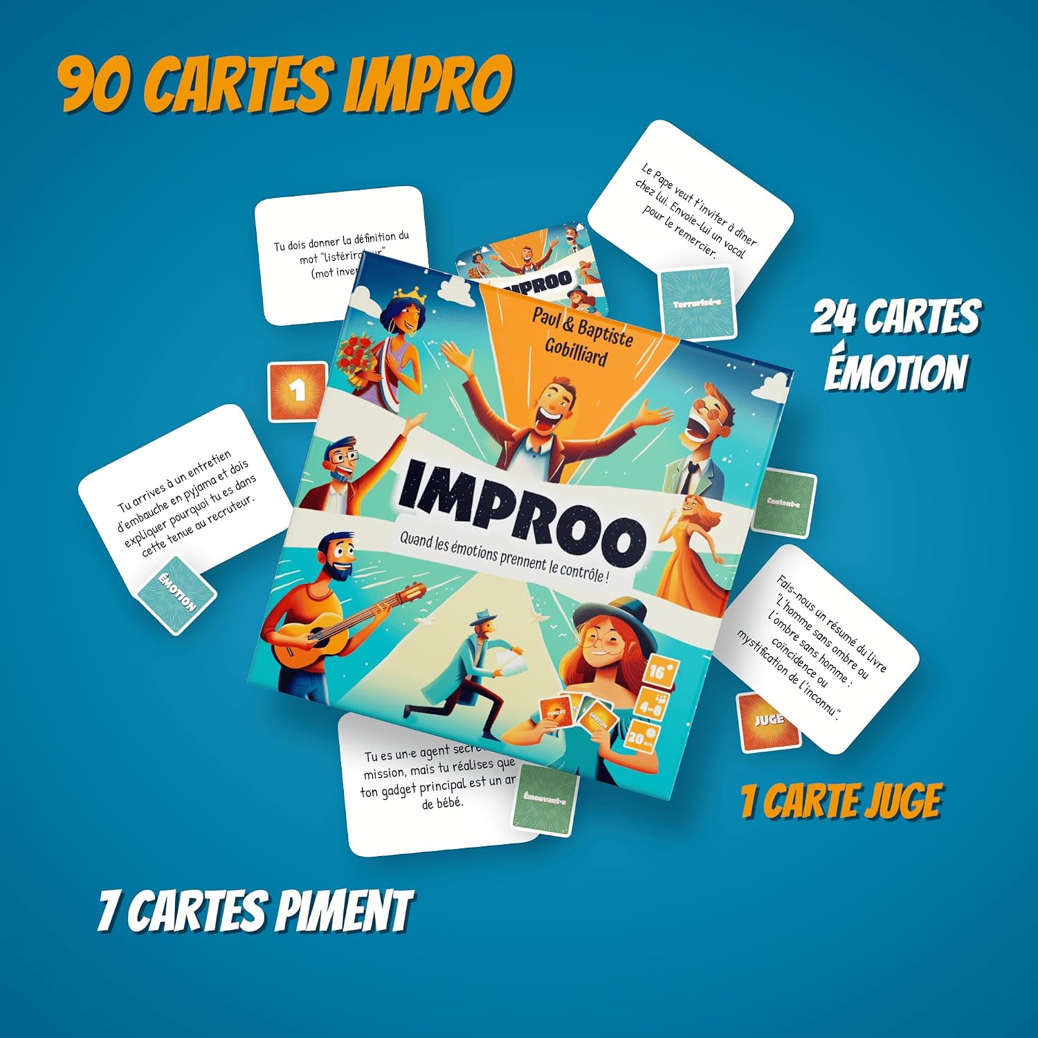Detalle 2 de Bakakou IMPROO – Jeu de société d’improvisation “ambiance apéro” (4 à 8 joueurs)