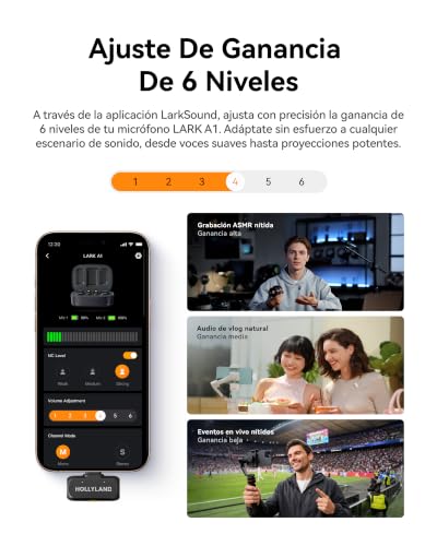 Thumbnail 9 de Hollyland Lark A1 Mini Duo: micrófono inalámbrico de estudio para iPhone 15/16 y Android (2 TX + USB-C RX)