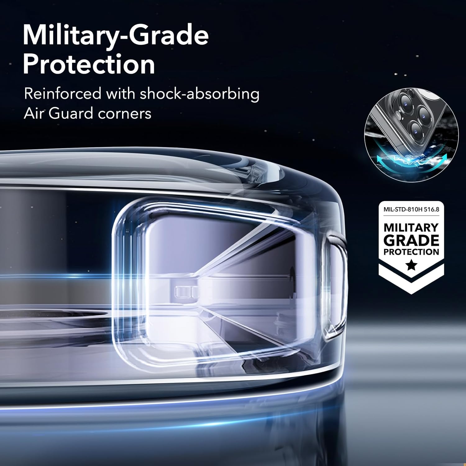 Thumbnail 5 de ESR Coque transparente pour iPhone 15 Pro – MagSafe, protection militaire et design fin